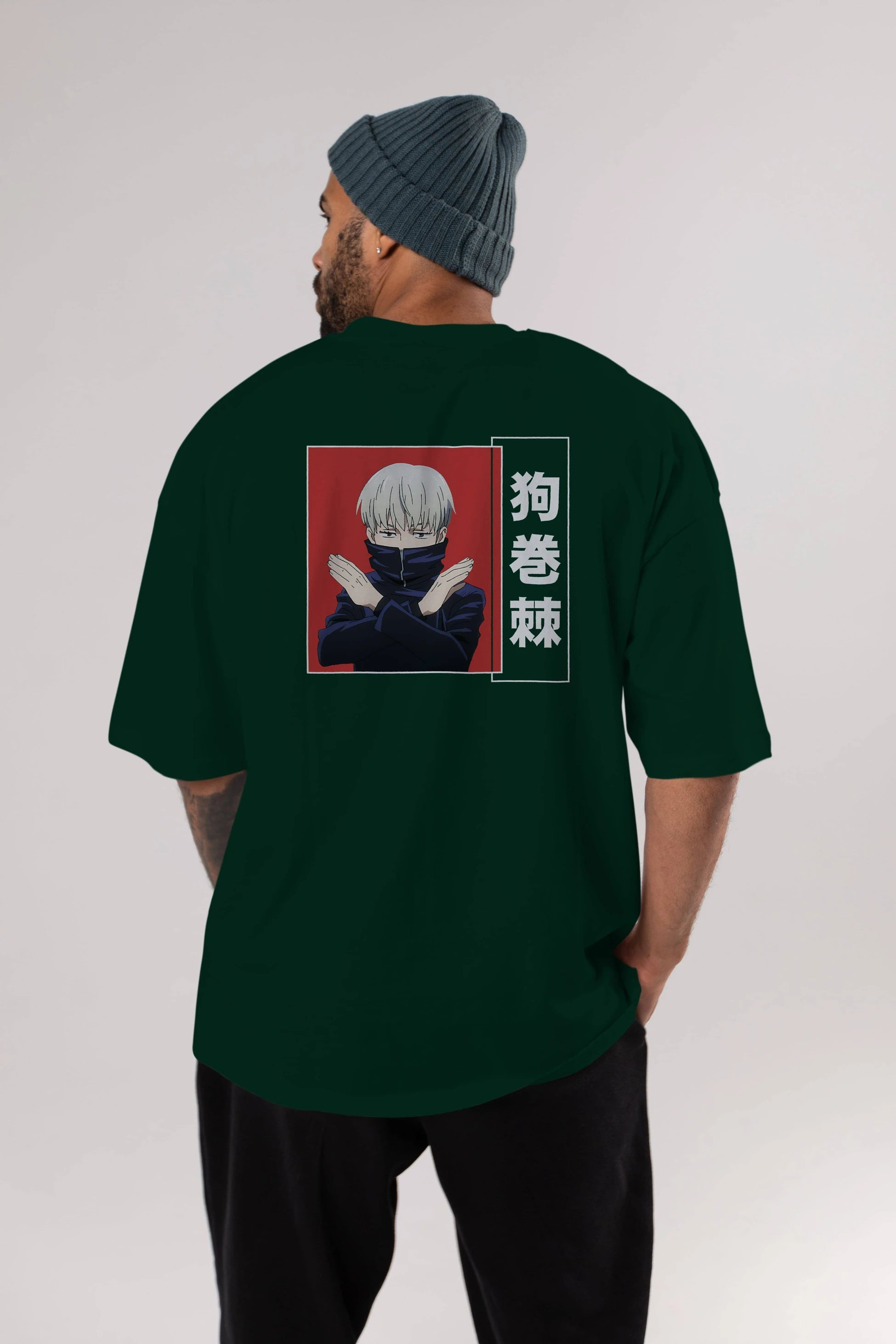 Toge Inumaki Anime Arka Baskılı Oversize t-shirt Erkek Kadın Unisex