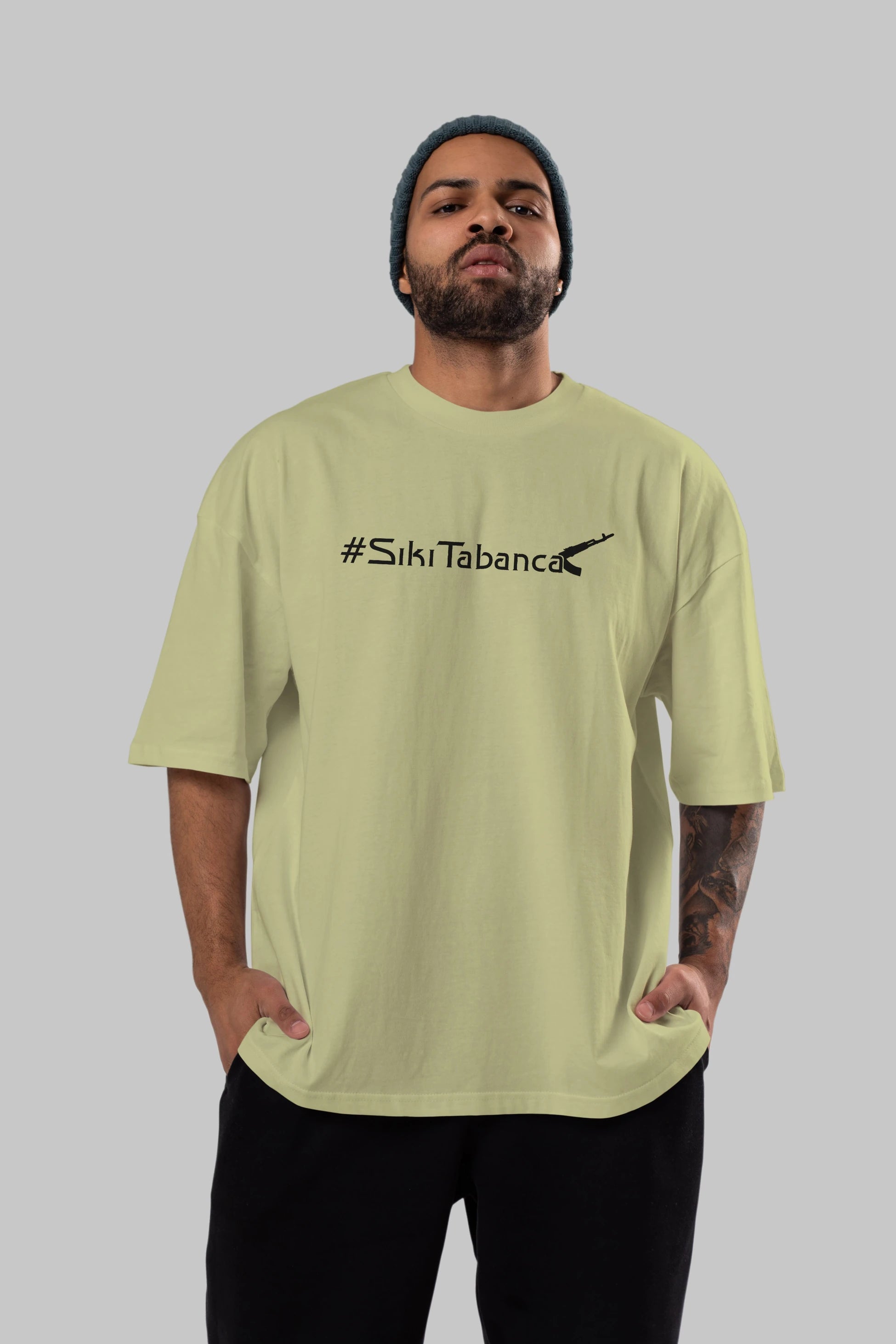 Sıkı Tabanca Ön Baskılı Oversize t-shirt %100 pamuk Erkek Kadın Unisex