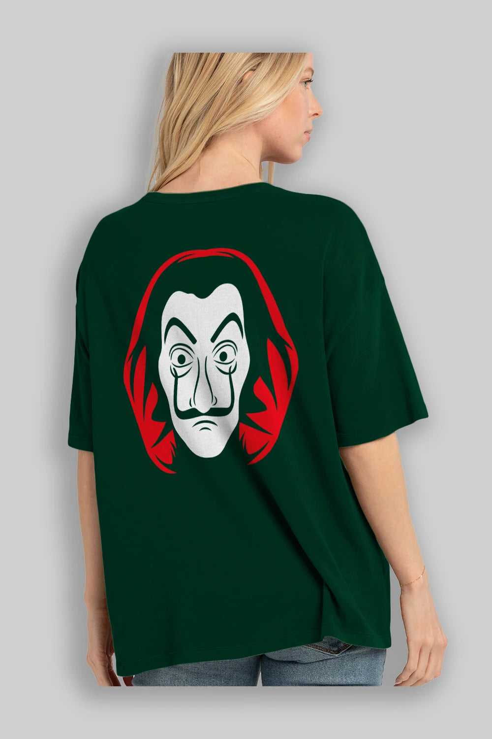 La Casa De Papel (8) Arka Baskılı Oversize t-shirt Erkek Kadın Unisex %100 Pamuk Bisiklet Yaka tişort