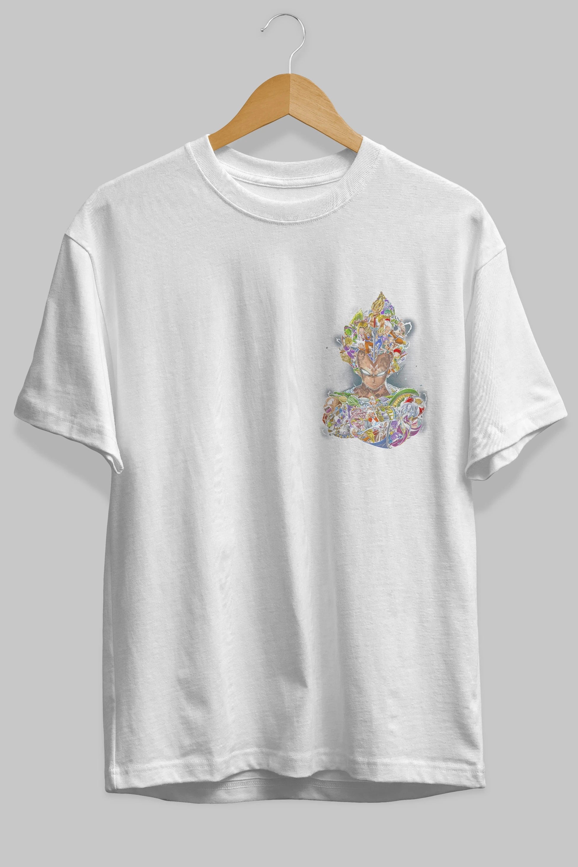 DRAGON BALL ART (3) Ön Sol Baskılı Oversize t-shirt Erkek Kadın Unisex %100 Pamuk Bisiklet Yaka tişort