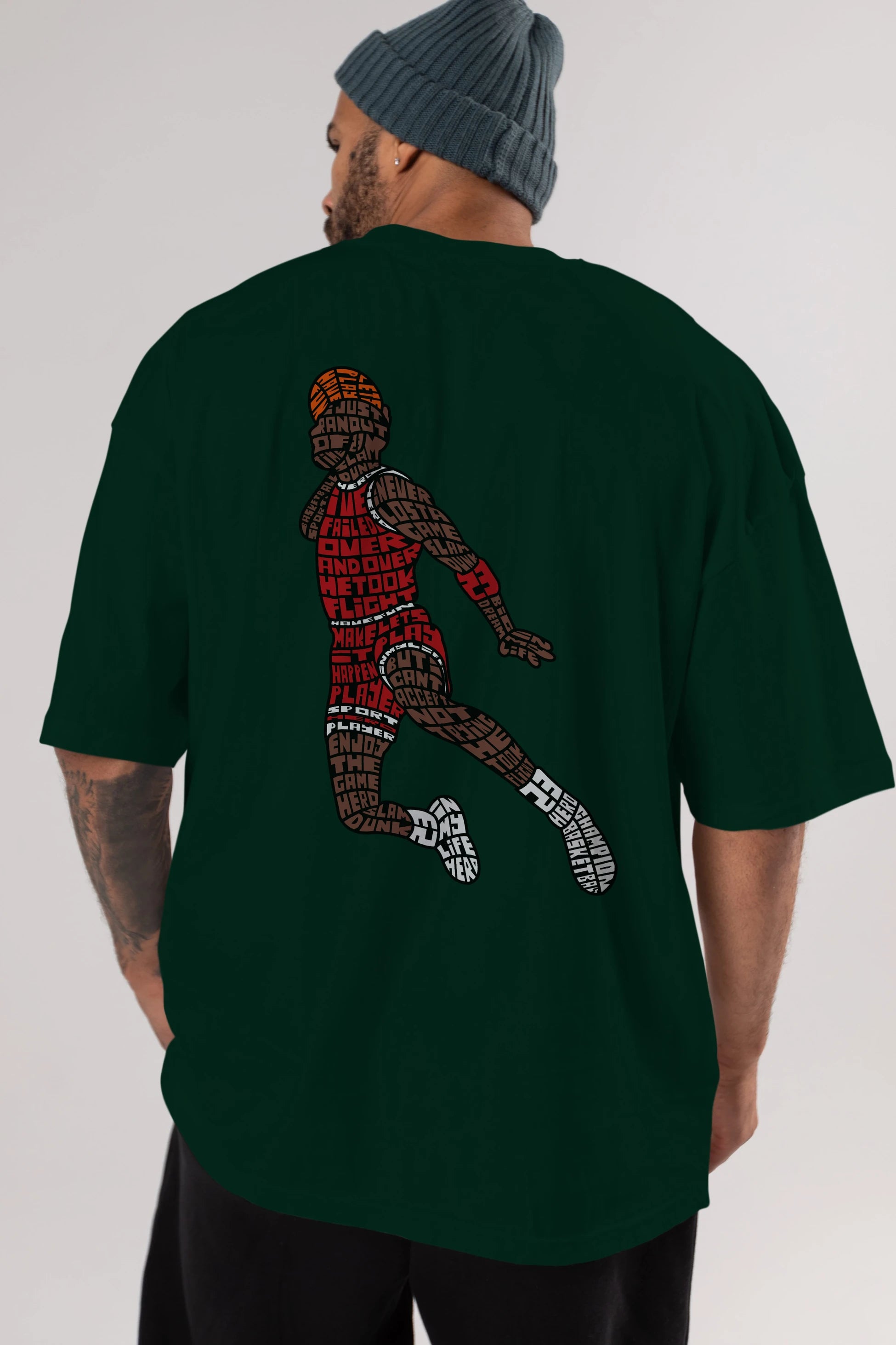 Slamdunk Arka Baskılı Oversize t-shirt %100 pamuk Erkek Kadın Unisex