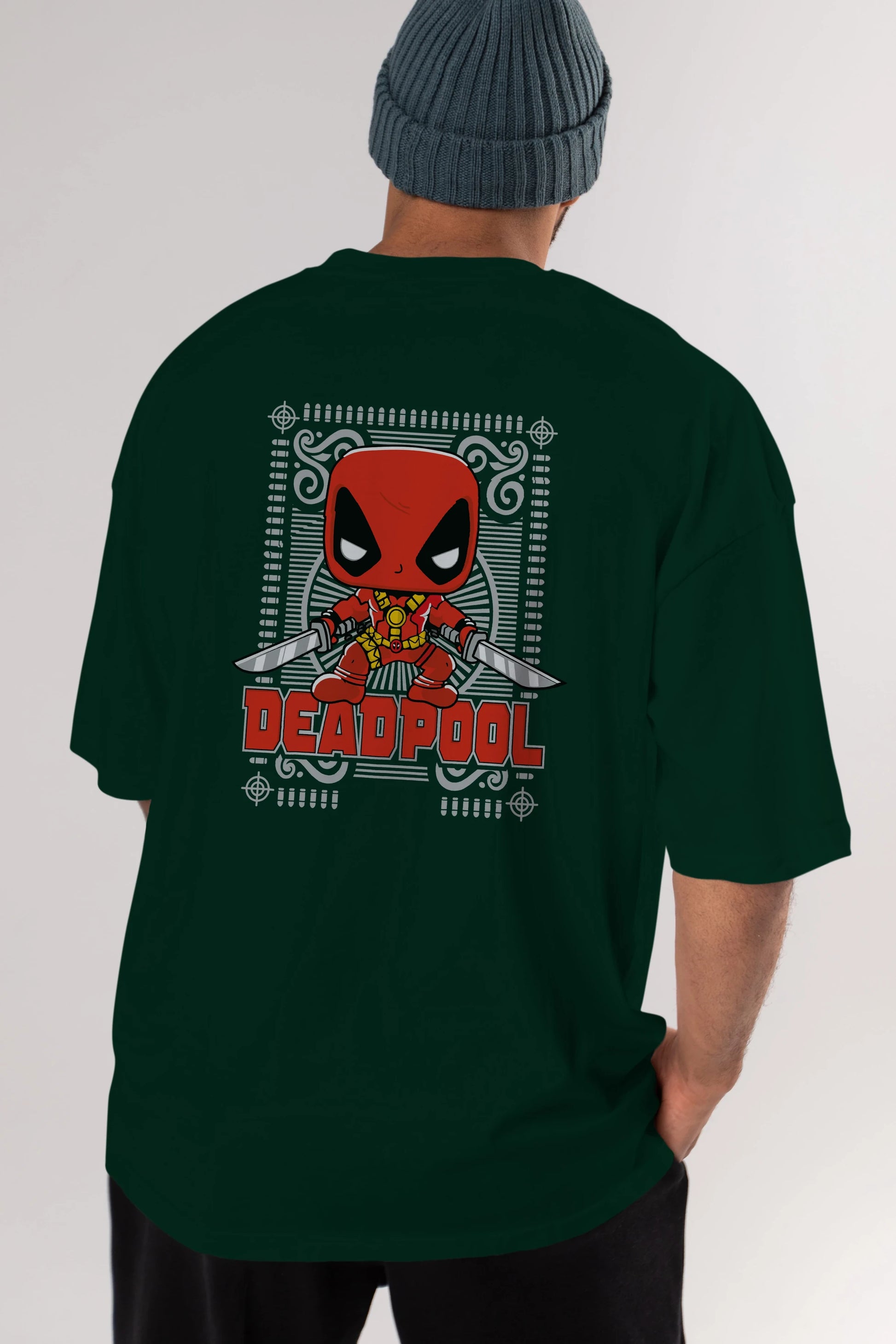 Deadpool (17) Arka Baskılı Oversize t-shirt Erkek Kadın Unisex %100 Pamuk Bisiklet Yaka tişort