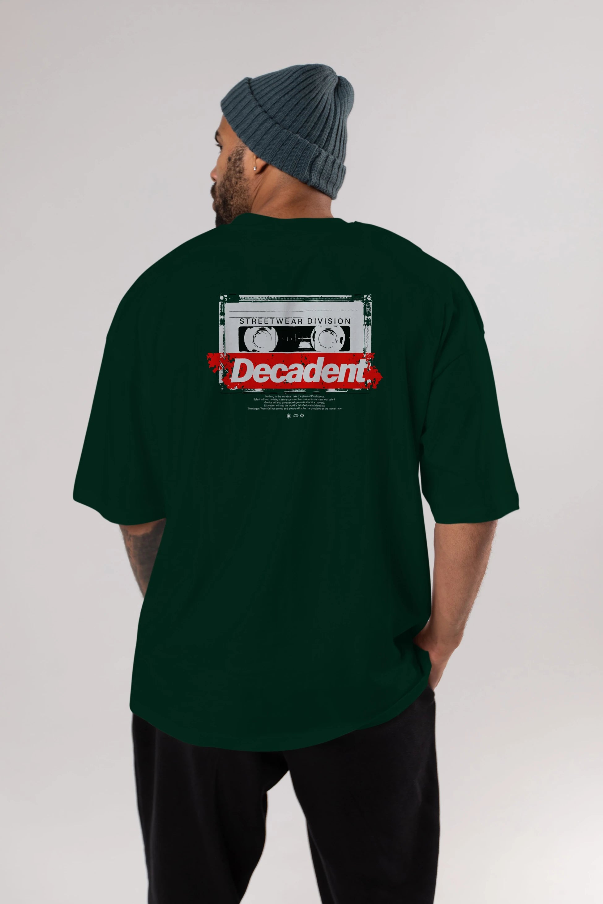 Decadent Arka Baskılı Oversize t-shirt Erkek Kadın Unisex