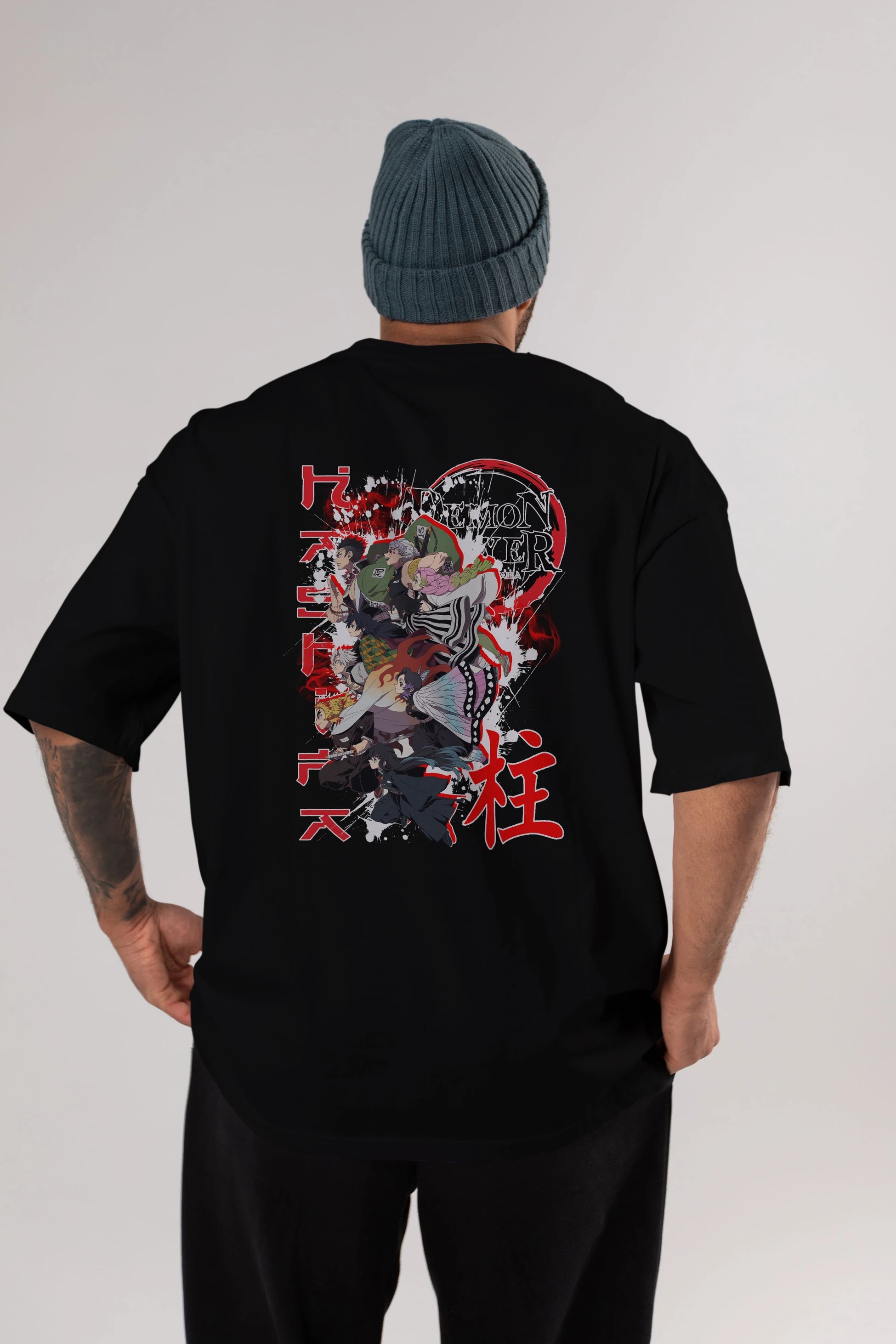 DEMON SLAYER SLAYERS Anime Arka Baskılı Oversize t-shirt Erkek Kadın Unisex