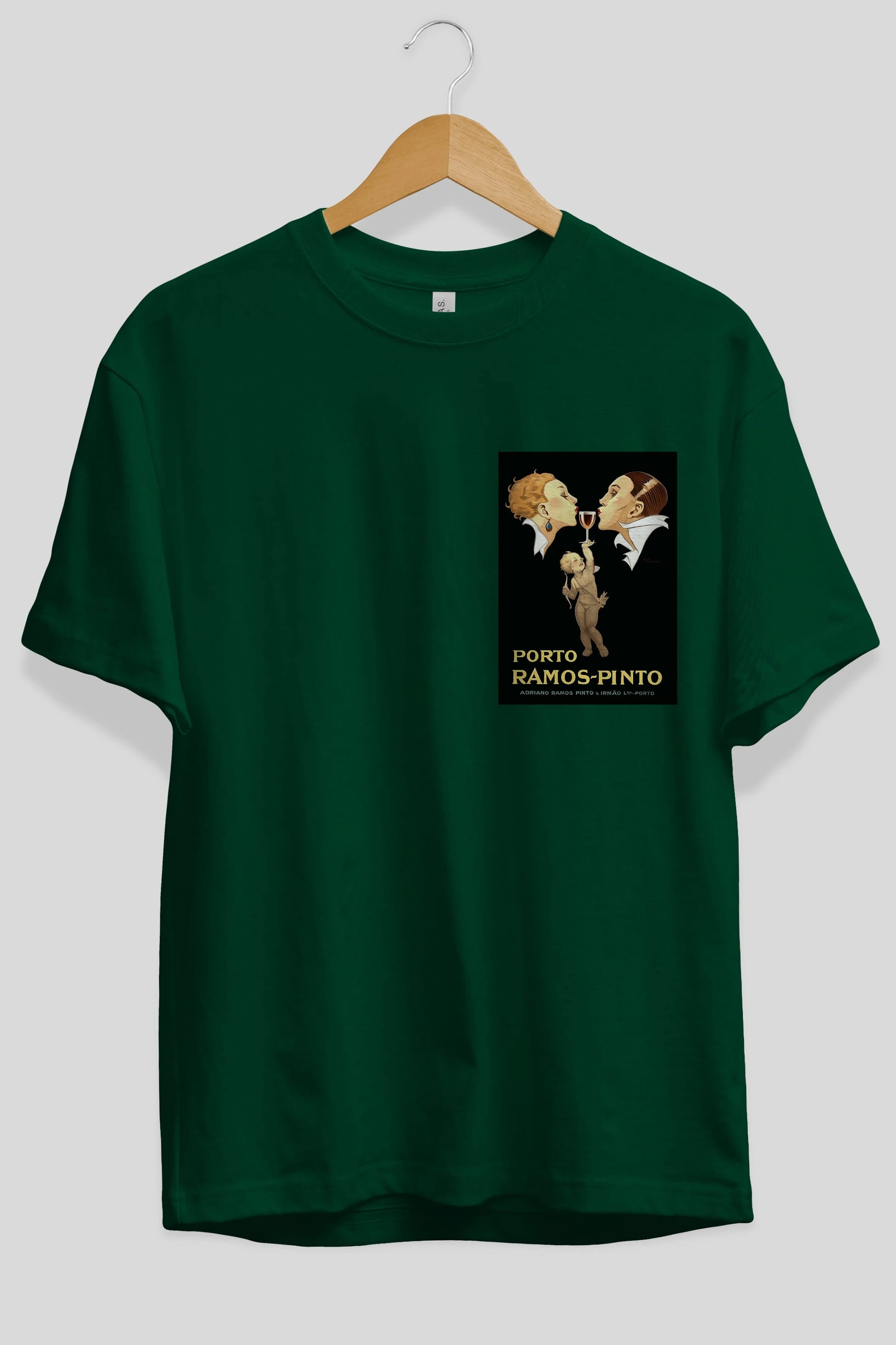 Porto Ramos Pinto Ön Sol Baskılı Oversize t-shirt Erkek Kadın Unisex %100 Pamuk Bisiklet Yaka tişort