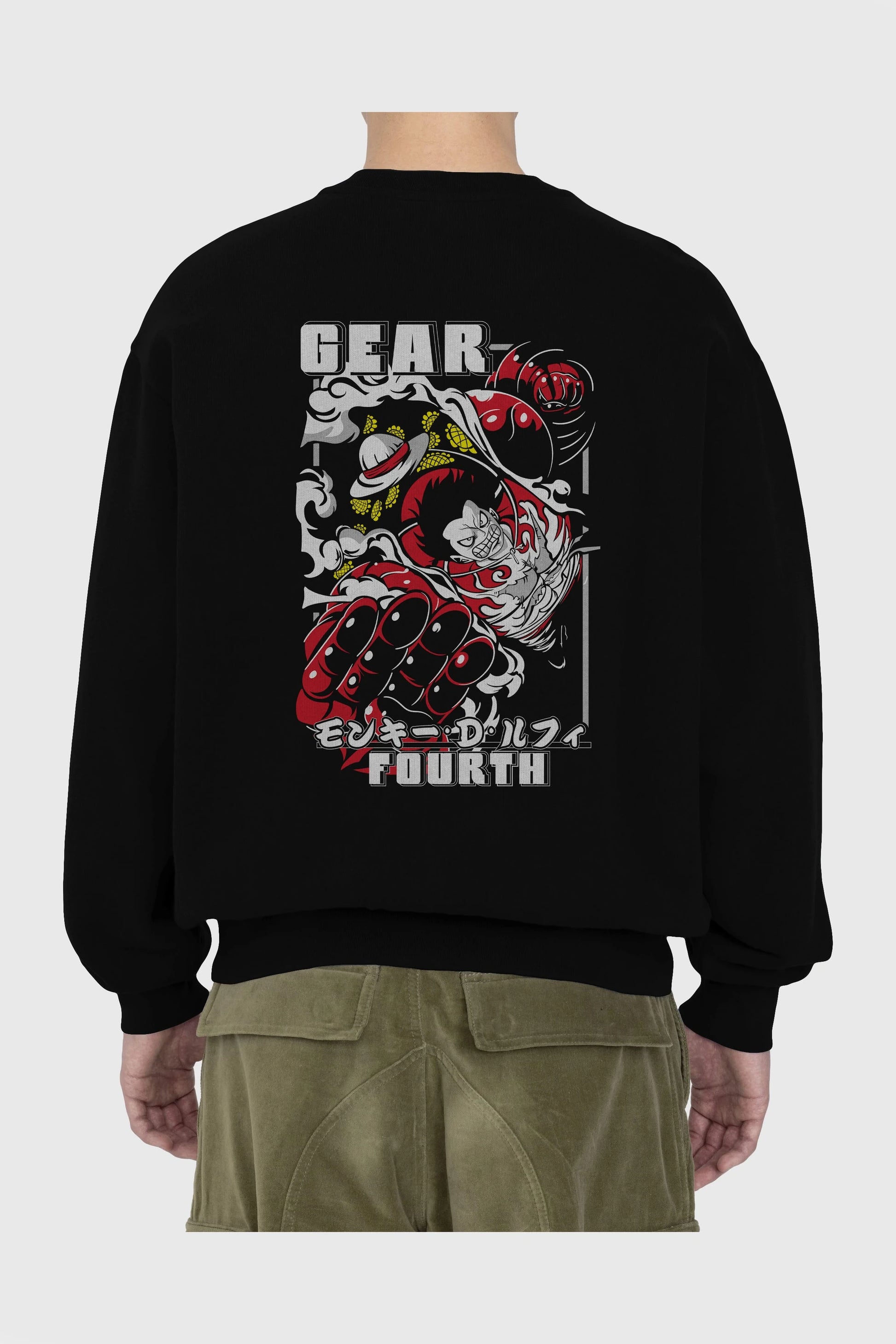 Luffy GEAR 4 Arka Baskılı Anime Oversize Sweatshirt Erkek Kadın Unisex