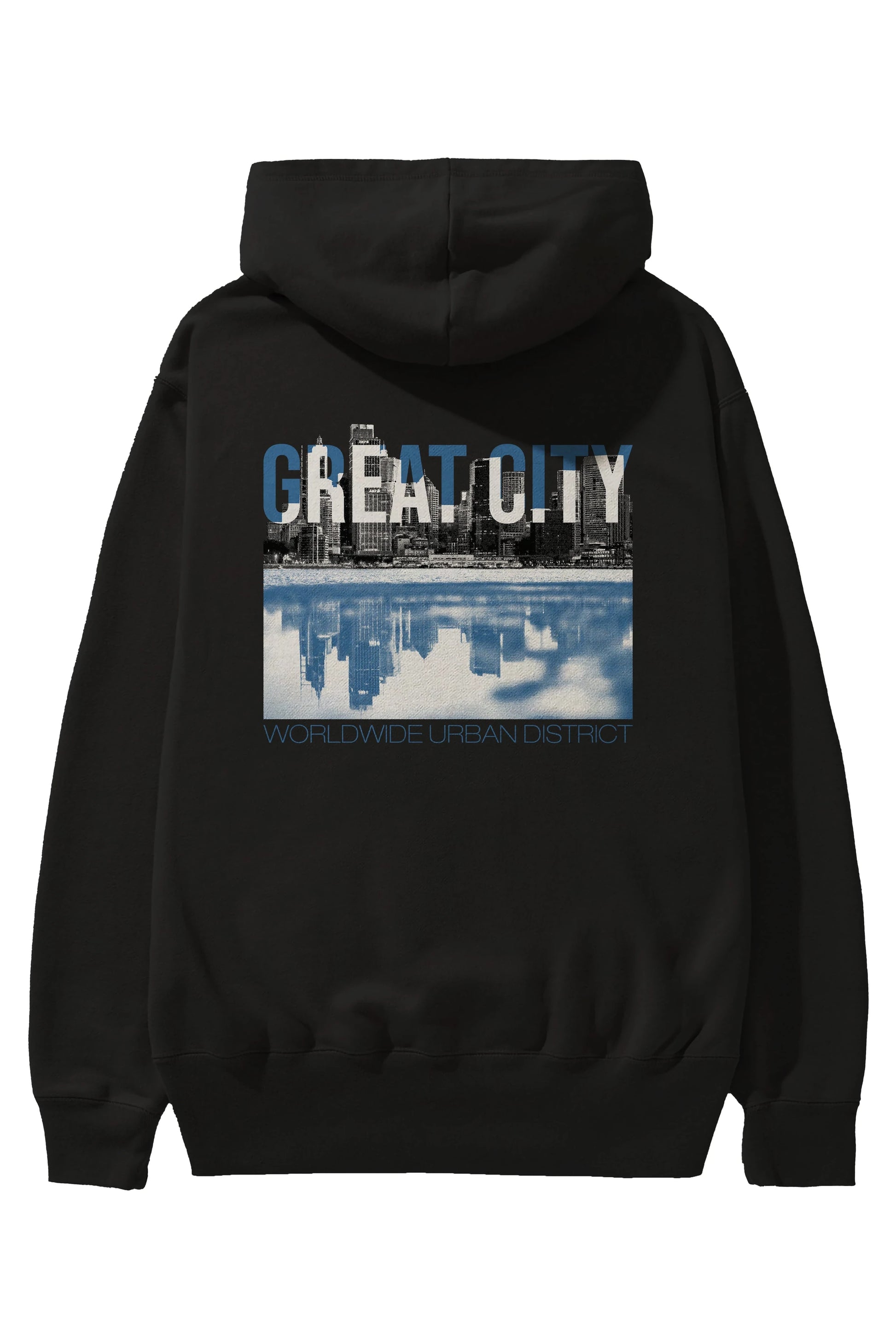 Great City Arka Baskılı Hoodie Oversize Kapüşonlu Sweatshirt Erkek Kadın Unisex