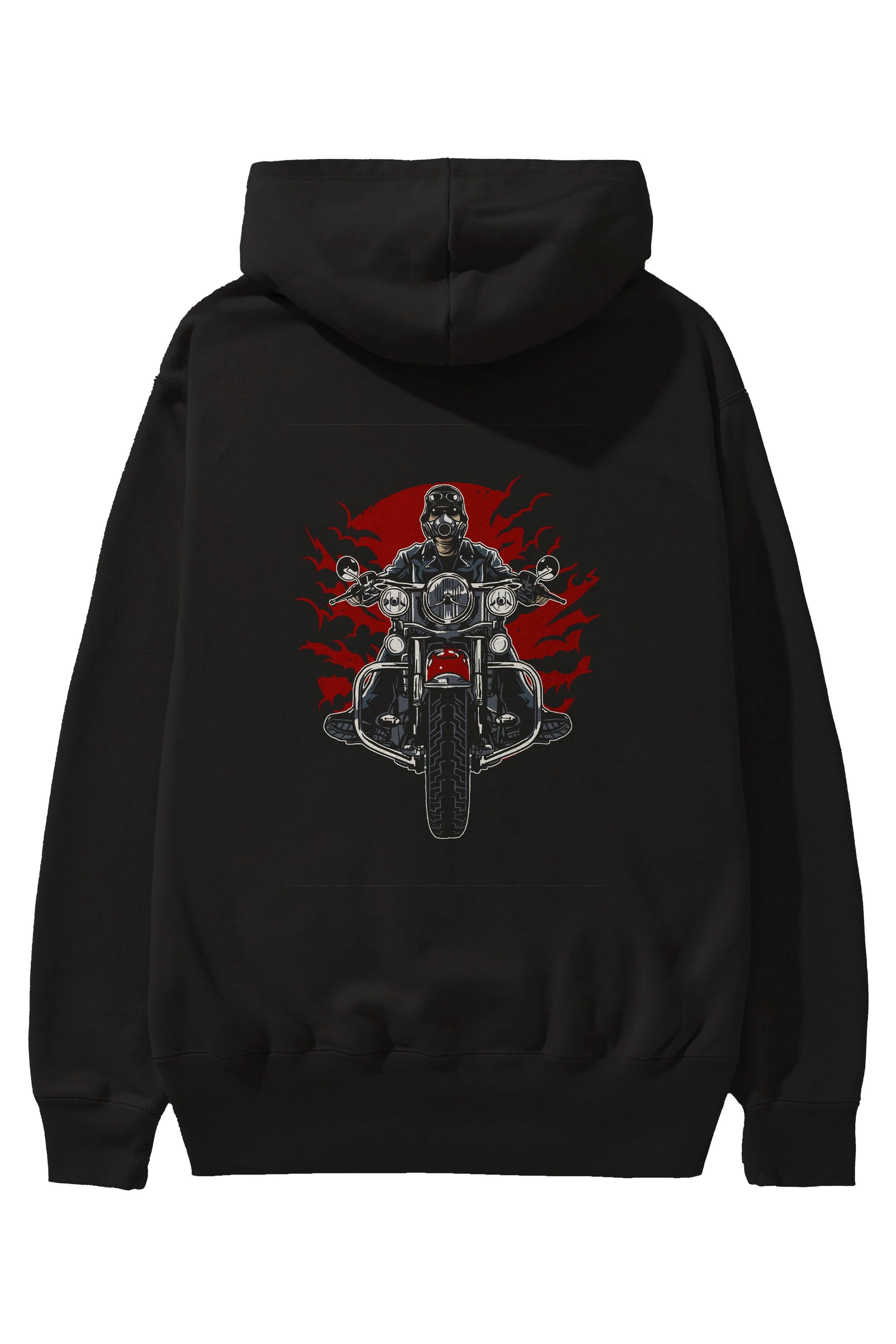 Wild Biker Arka Baskılı Hoodie Oversize Kapüşonlu Sweatshirt Erkek Kadın Unisex