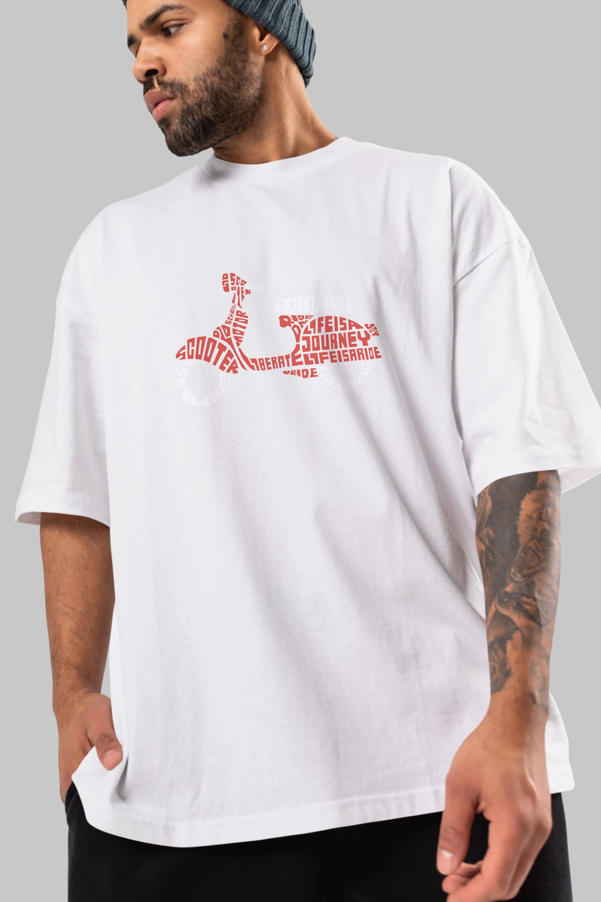 Enjoy The Ride Ön Baskılı Oversize t-shirt %100 pamuk Erkek Kadın Unisex