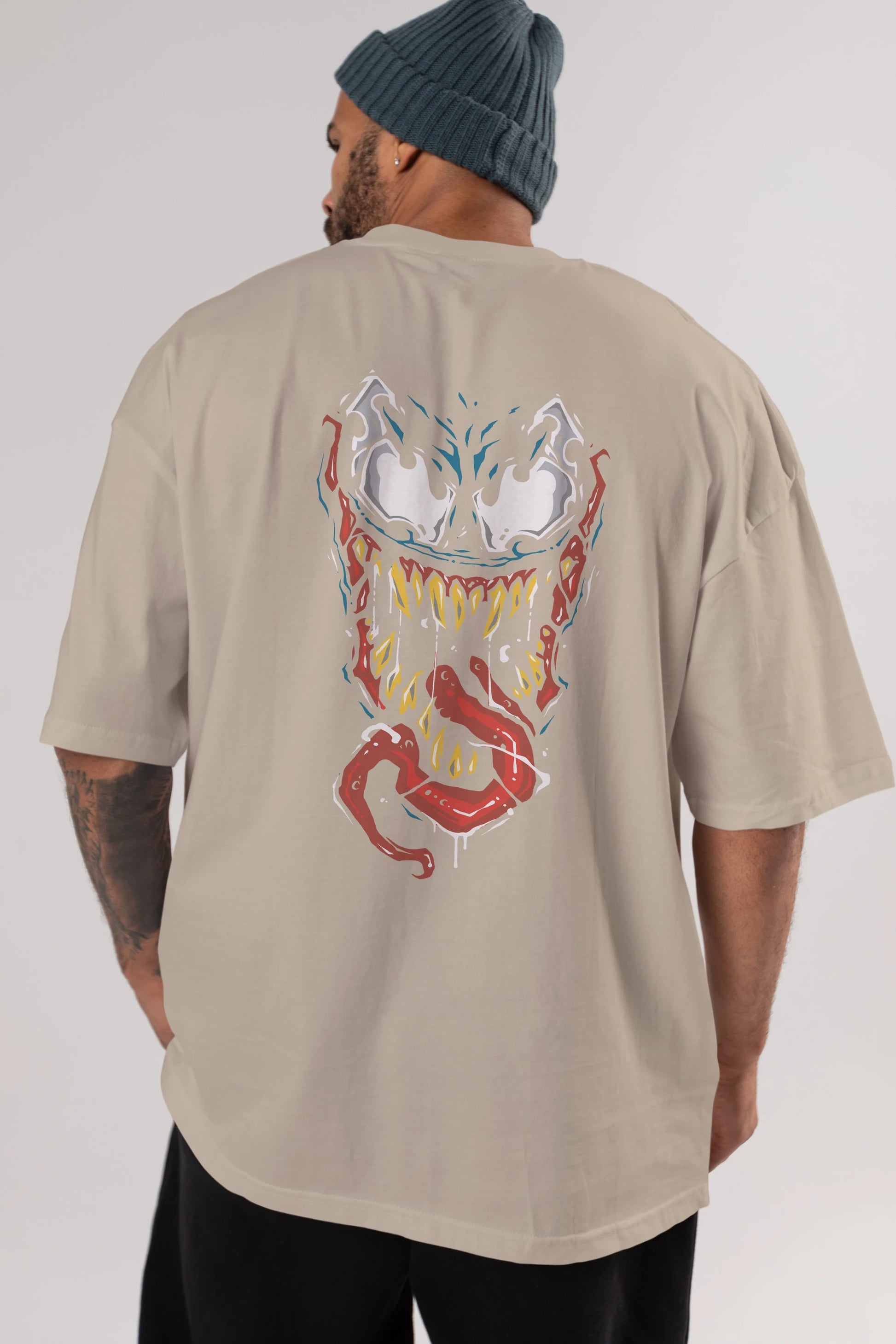 Venom (15) Arka Baskılı Oversize t-shirt Erkek Kadın Unisex %100 Pamuk Bisiklet Yaka tişort