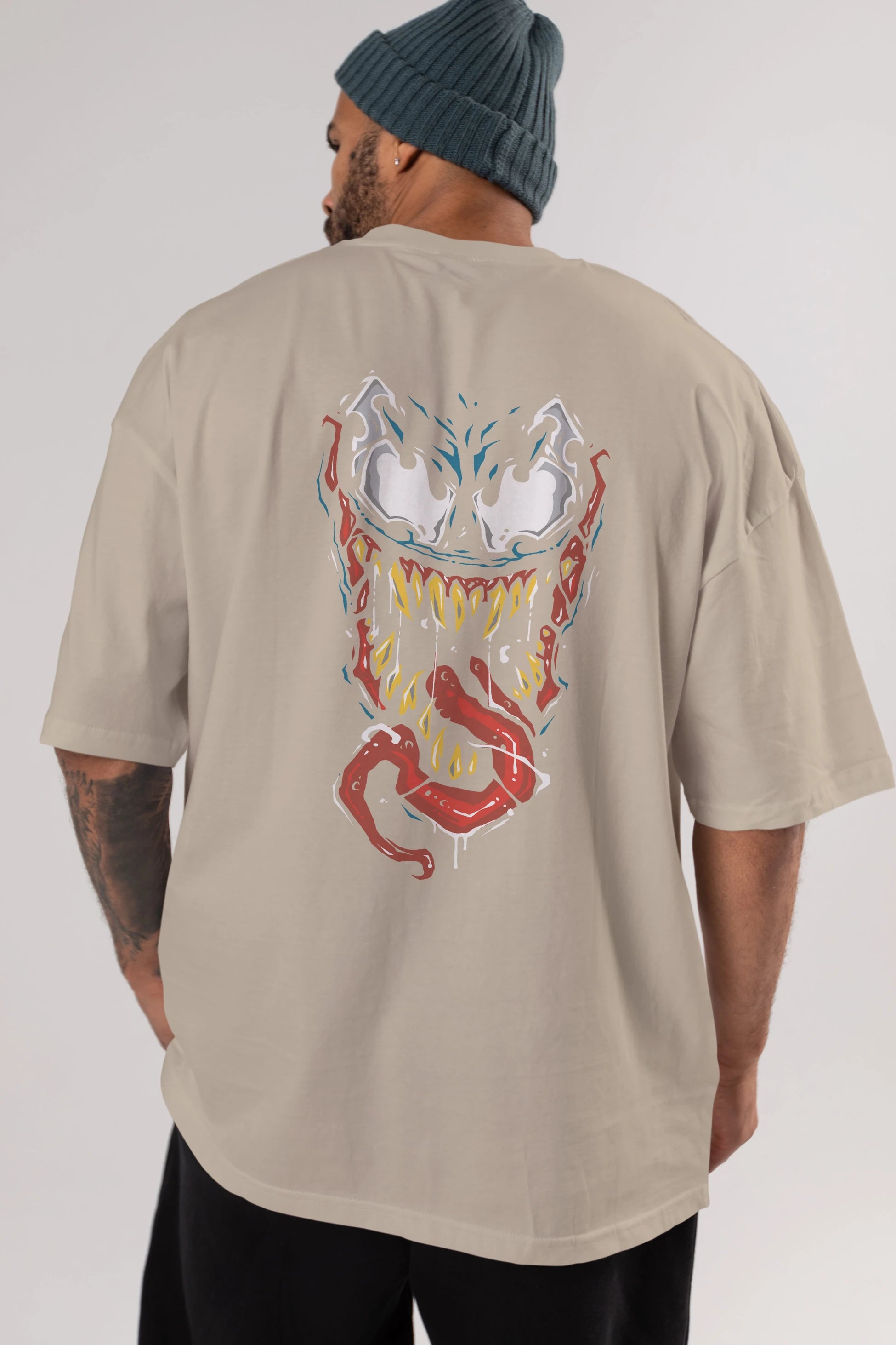 Venom (15) Arka Baskılı Oversize t-shirt Erkek Kadın Unisex %100 Pamuk Bisiklet Yaka tişort