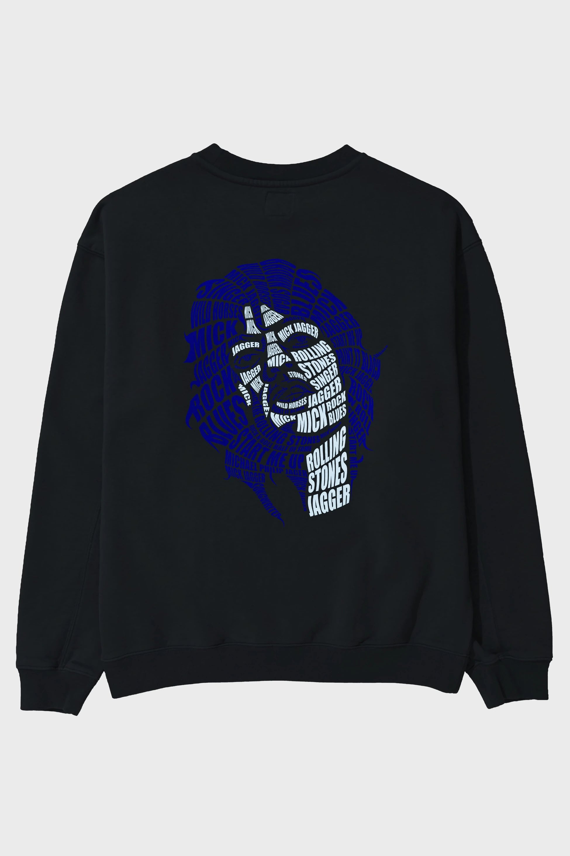 Mick Jagger Calligram Arka Baskılı Oversize Sweatshirt Erkek Kadın Unisex