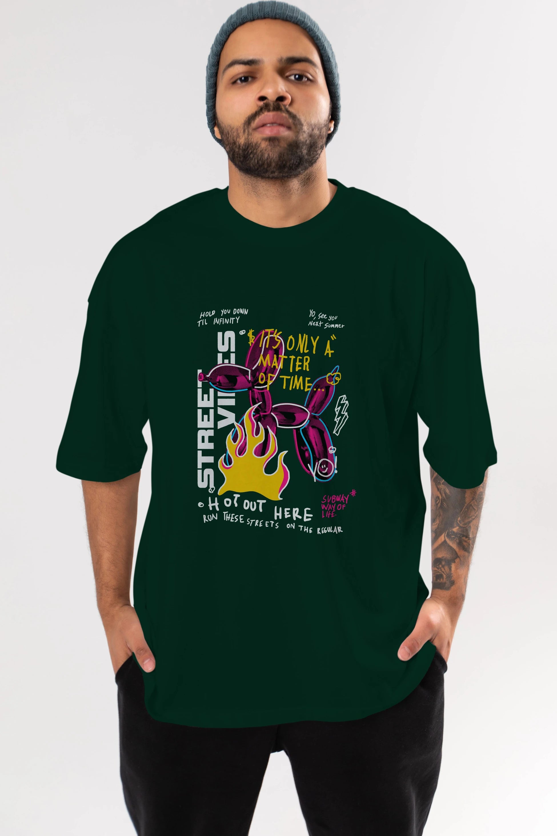 Street Vibes Ön Baskılı Oversize t-shirt Erkek Kadın Unisex