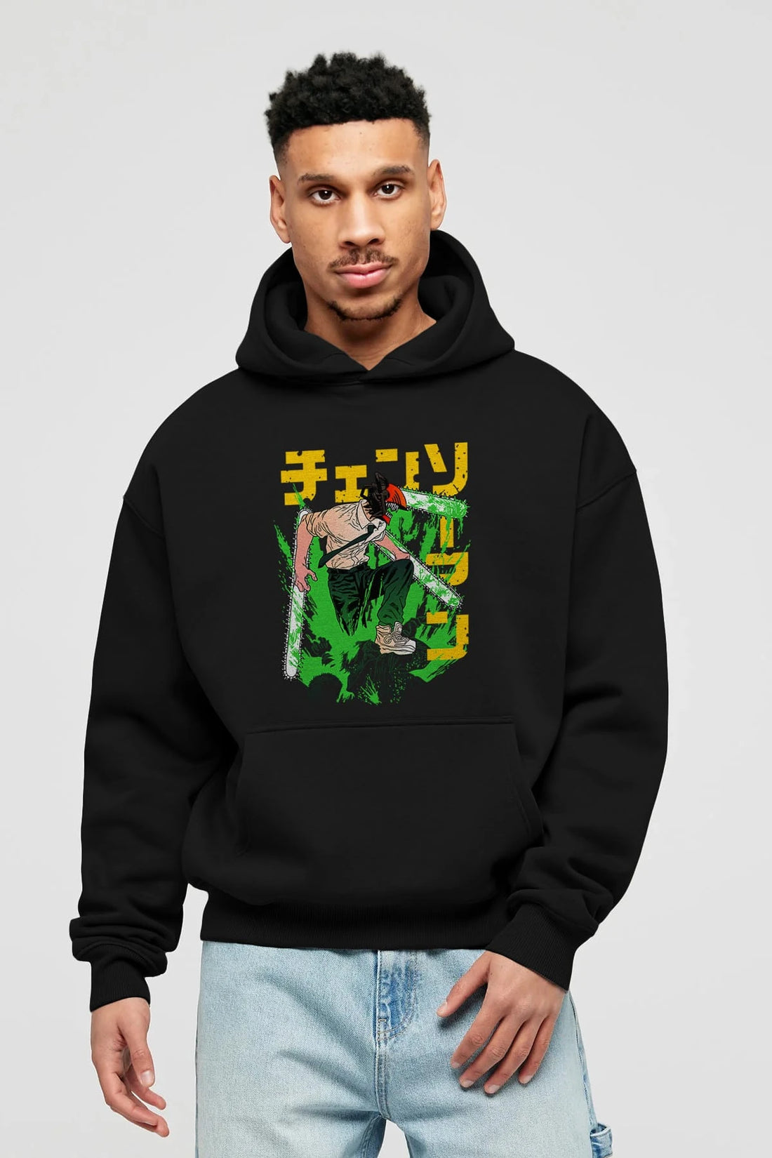 CHAINSAWMAN DENJI Anime Ön Baskılı Hoodie Oversize Kapüşonlu Sweatshirt Erkek Kadın Unisex