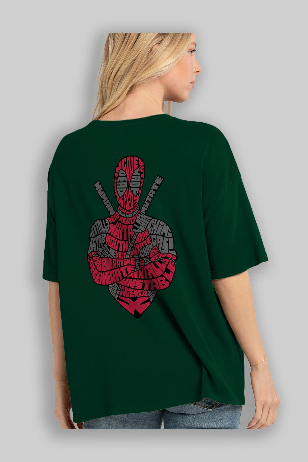 Dead Red Arka Baskılı Oversize t-shirt %100 pamuk Erkek Kadın Unisex