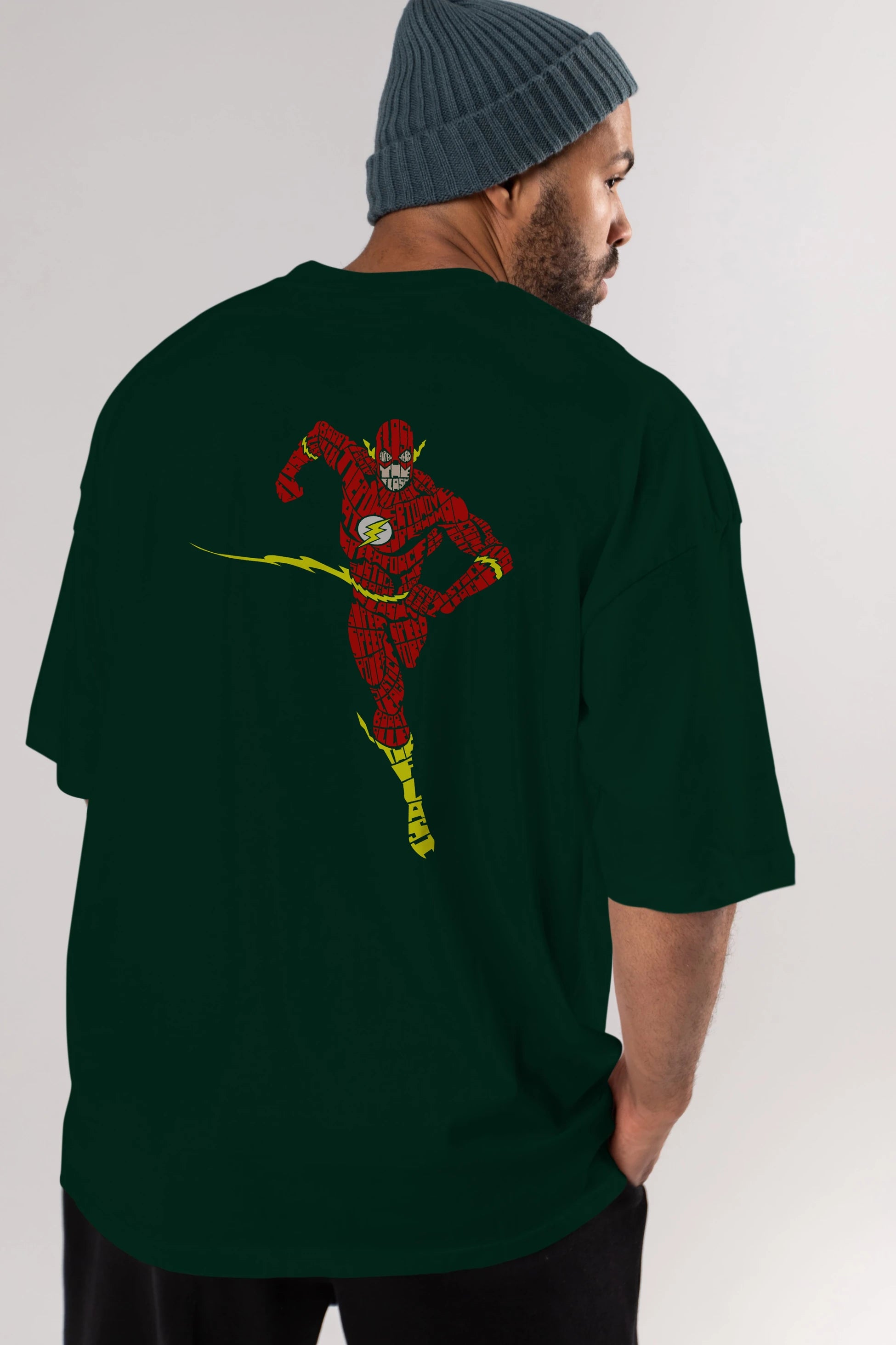 The Flash Arka Baskılı Oversize t-shirt %100 pamuk Erkek Kadın Unisex