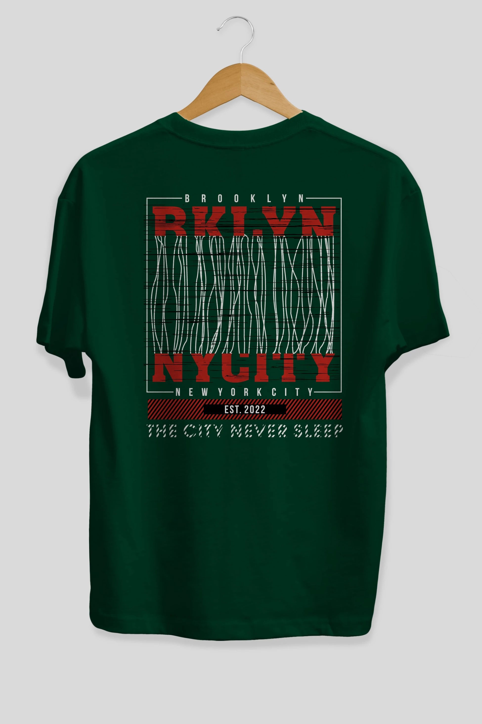 Brooklyn New York City Arka Baskılı Oversize t-shirt Erkek Kadın Unisex
