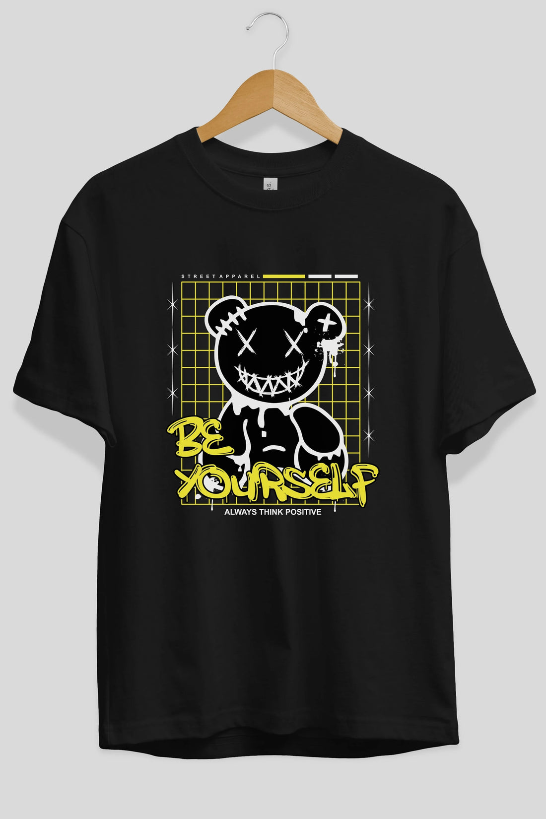 Teddy Bear Be Yourself Ön Baskılı Oversize t-shirt Erkek Kadın Unisex