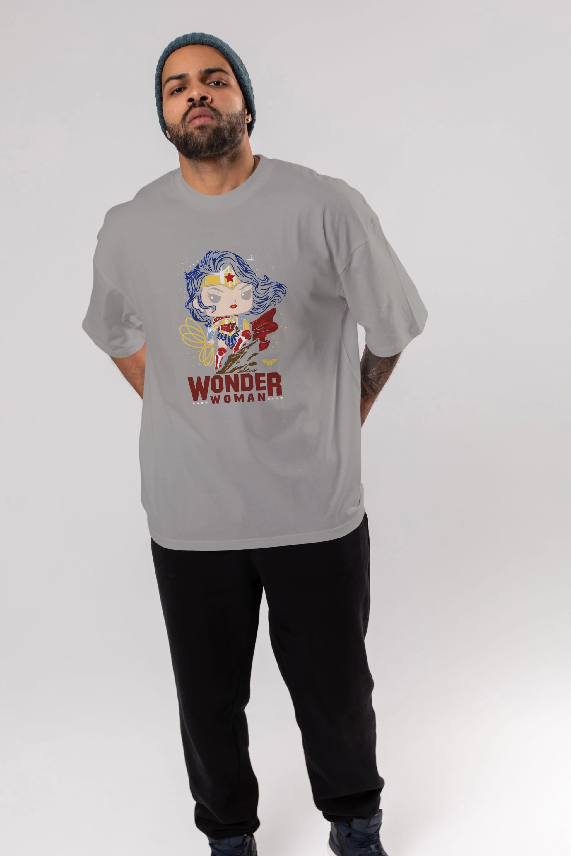 Wonder Woman (2) Ön Baskılı Oversize t-shirt Erkek Kadın Unisex %100 Pamuk Bisiklet Yaka tişort