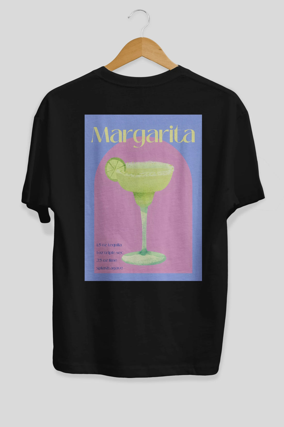 Margarita 6 Arka Baskılı Oversize t-shirt Erkek Kadın Unisex %100 Pamuk Bisiklet Yaka tişort