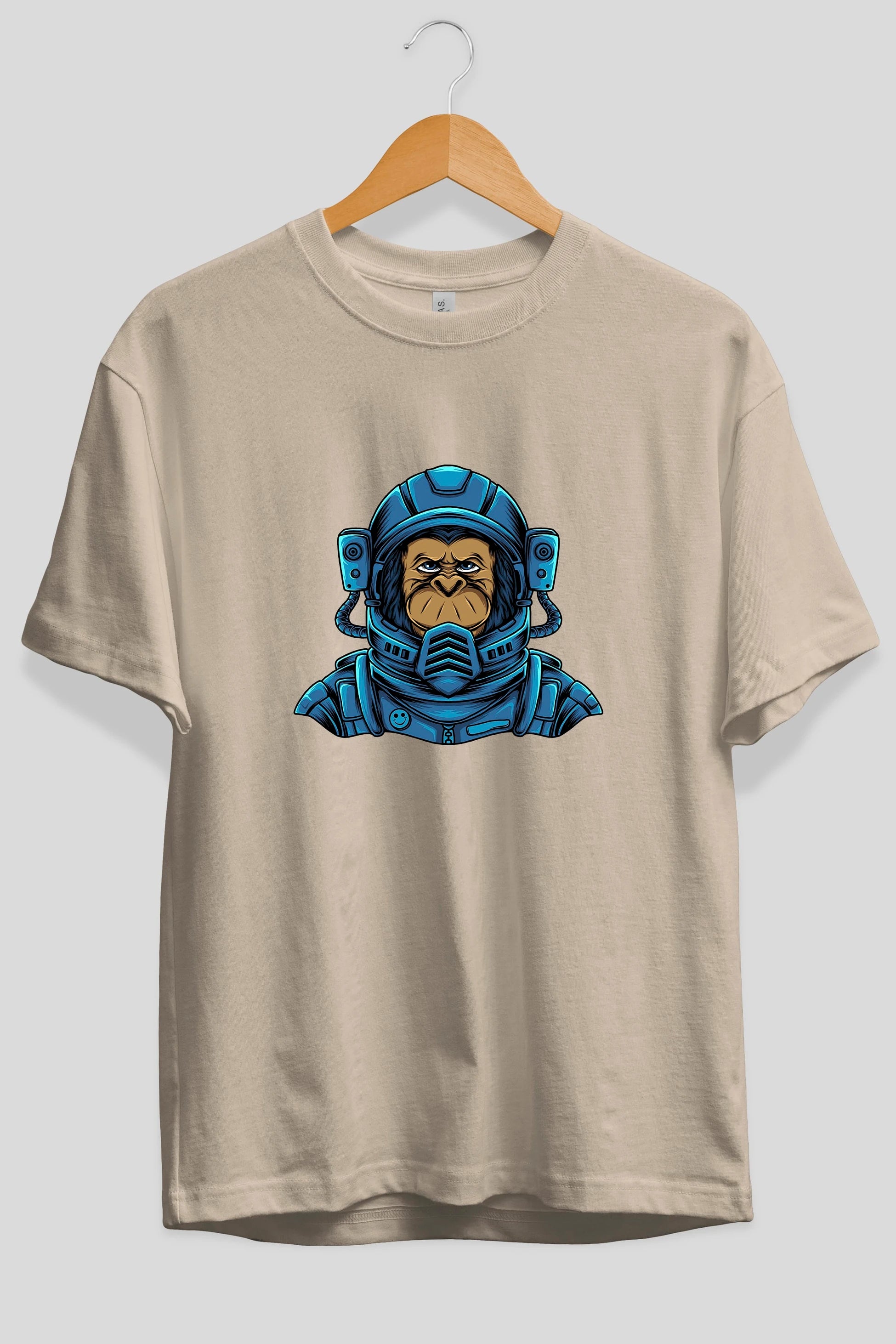 Astromonkey Ön Baskılı Oversize t-shirt Erkek Kadın Unisex