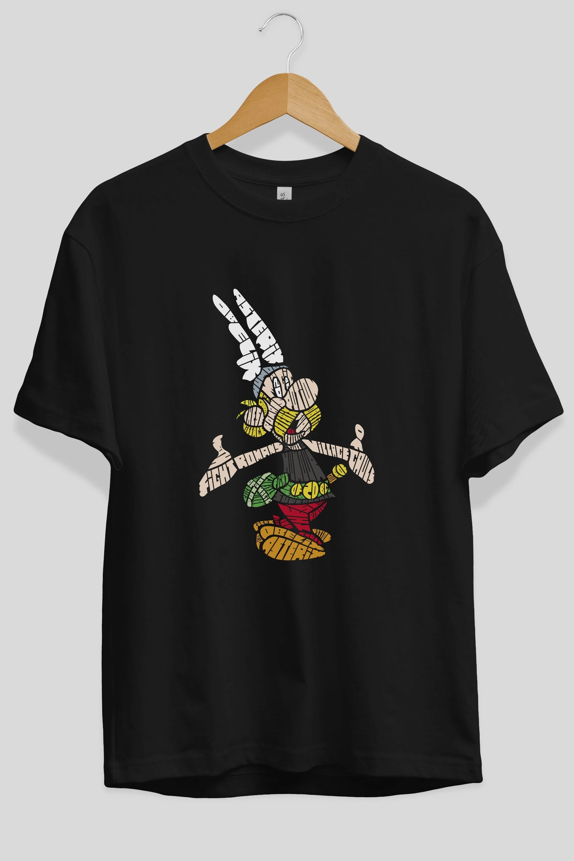 Asterix Ön Baskılı Oversize t-shirt %100 pamuk Erkek Kadın Unisex