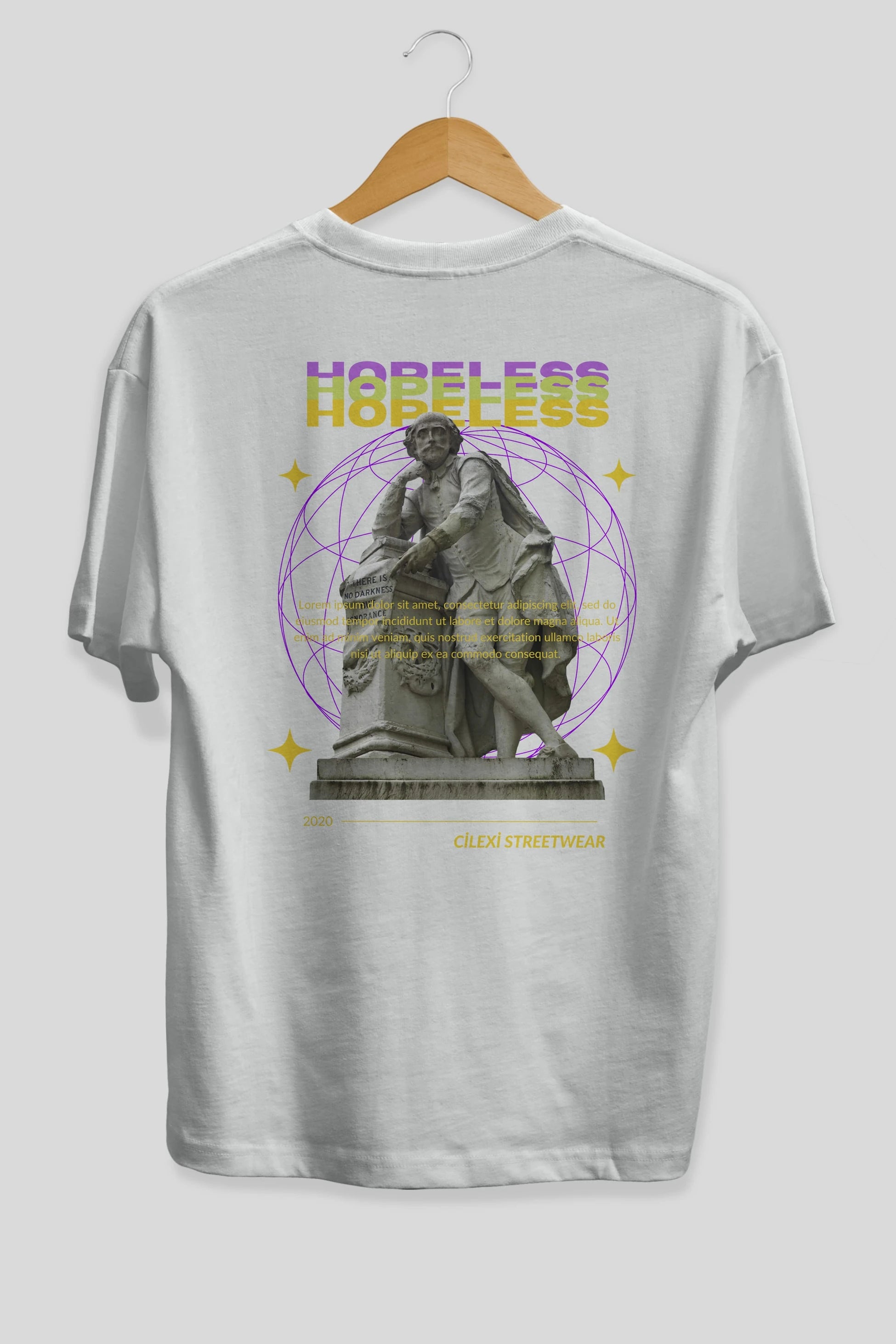 Hopeless Arka Baskılı Oversize t-shirt Erkek Kadın Unisex
