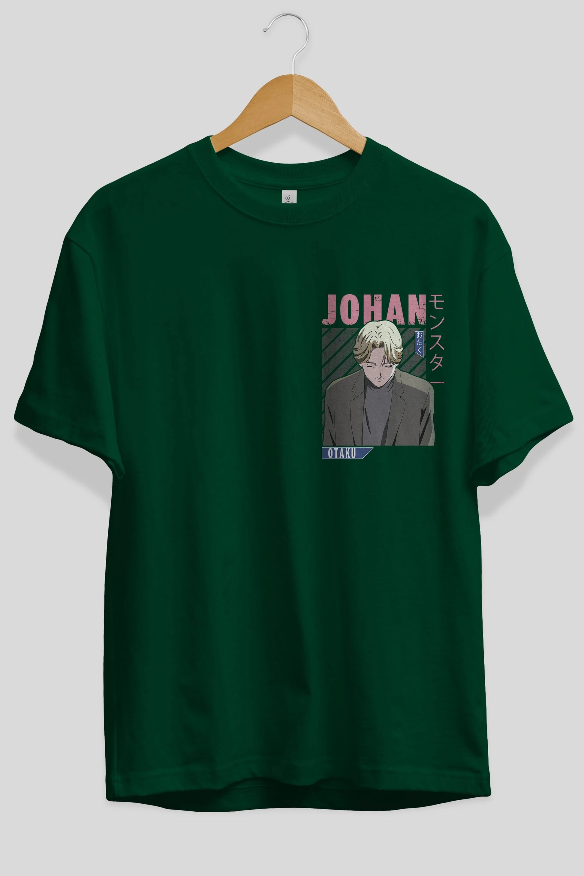 Johan Liebert MONSTER Ön Sol Baskılı Oversize t-shirt Erkek Kadın Unisex %100 Pamuk Bisiklet Yaka tişort