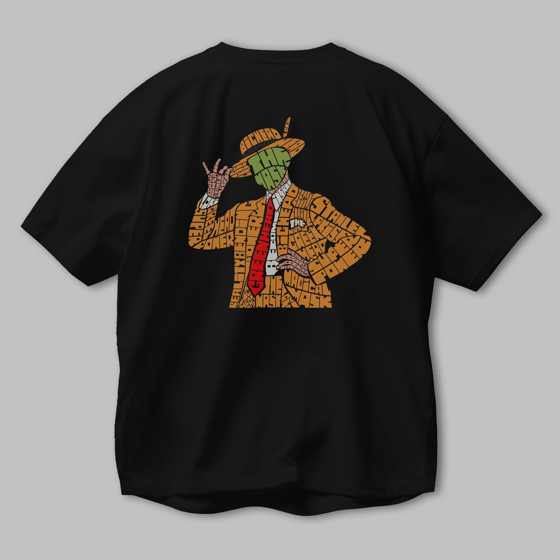The Mask Arka Baskılı Oversize t-shirt %100 pamuk Erkek Kadın Unisex