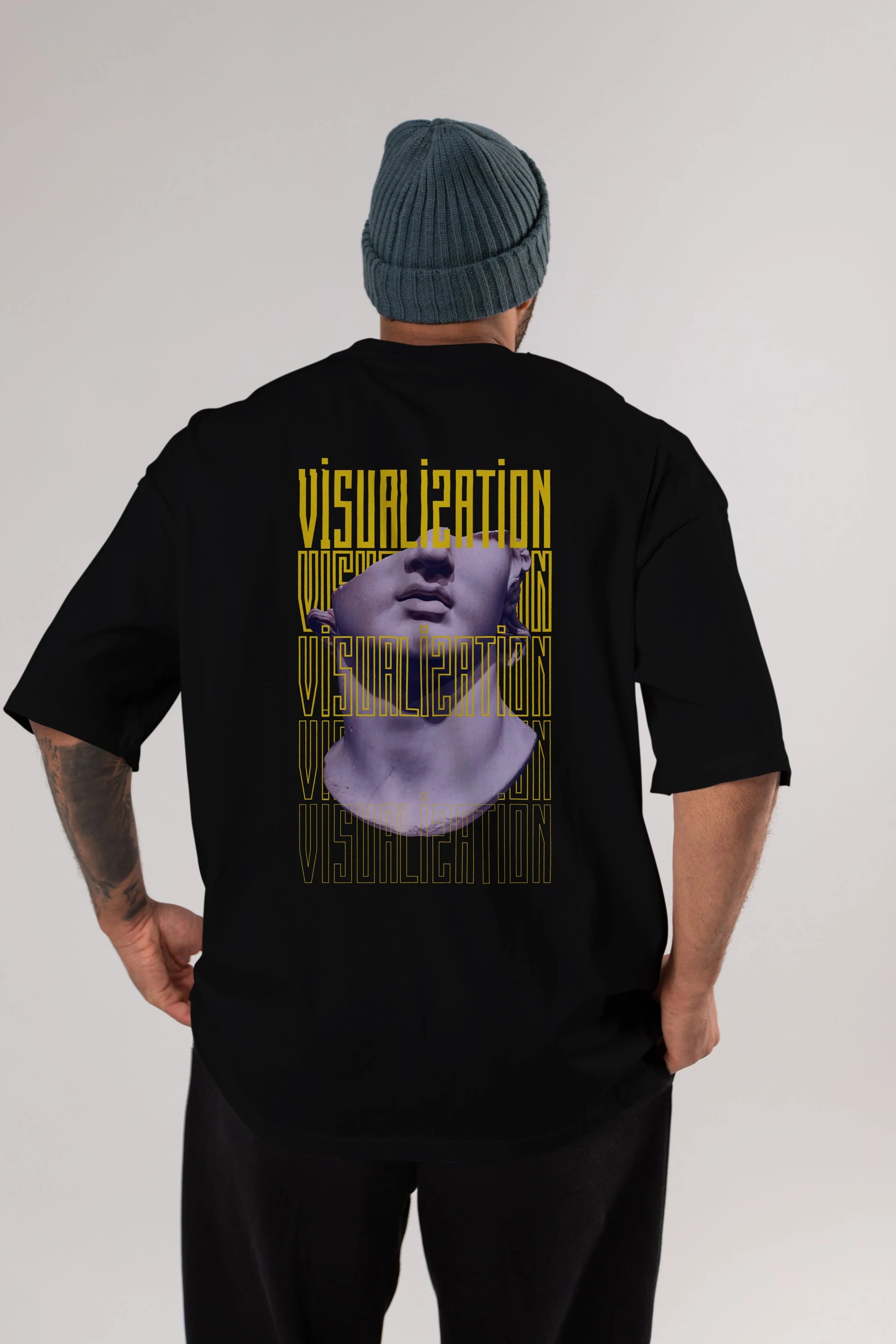 Visualization Yazılı Arka Baskılı Oversize t-shirt Erkek Kadın Unisex