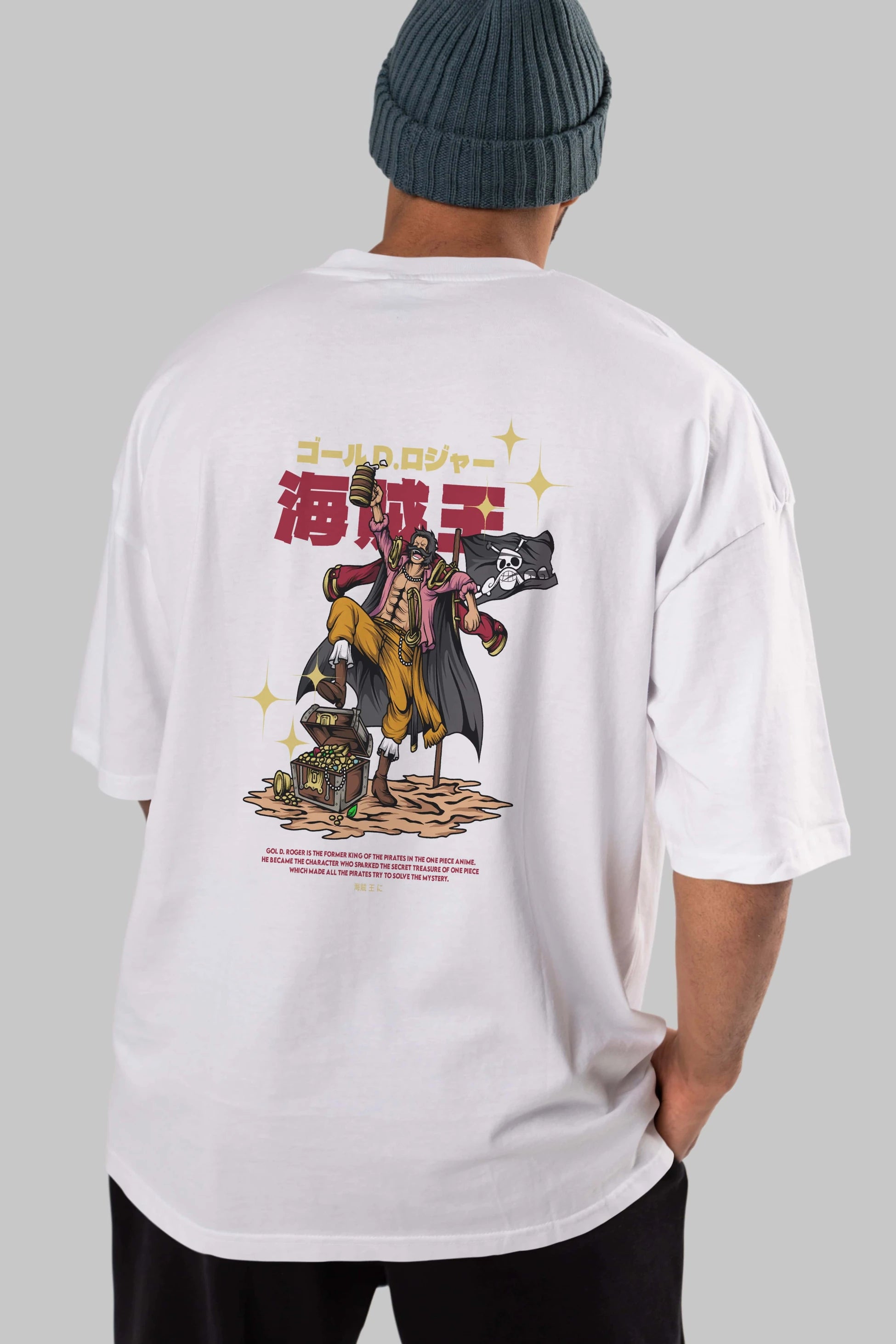 Roger Anime Arka Baskılı Oversize t-shirt Erkek Kadın Unisex