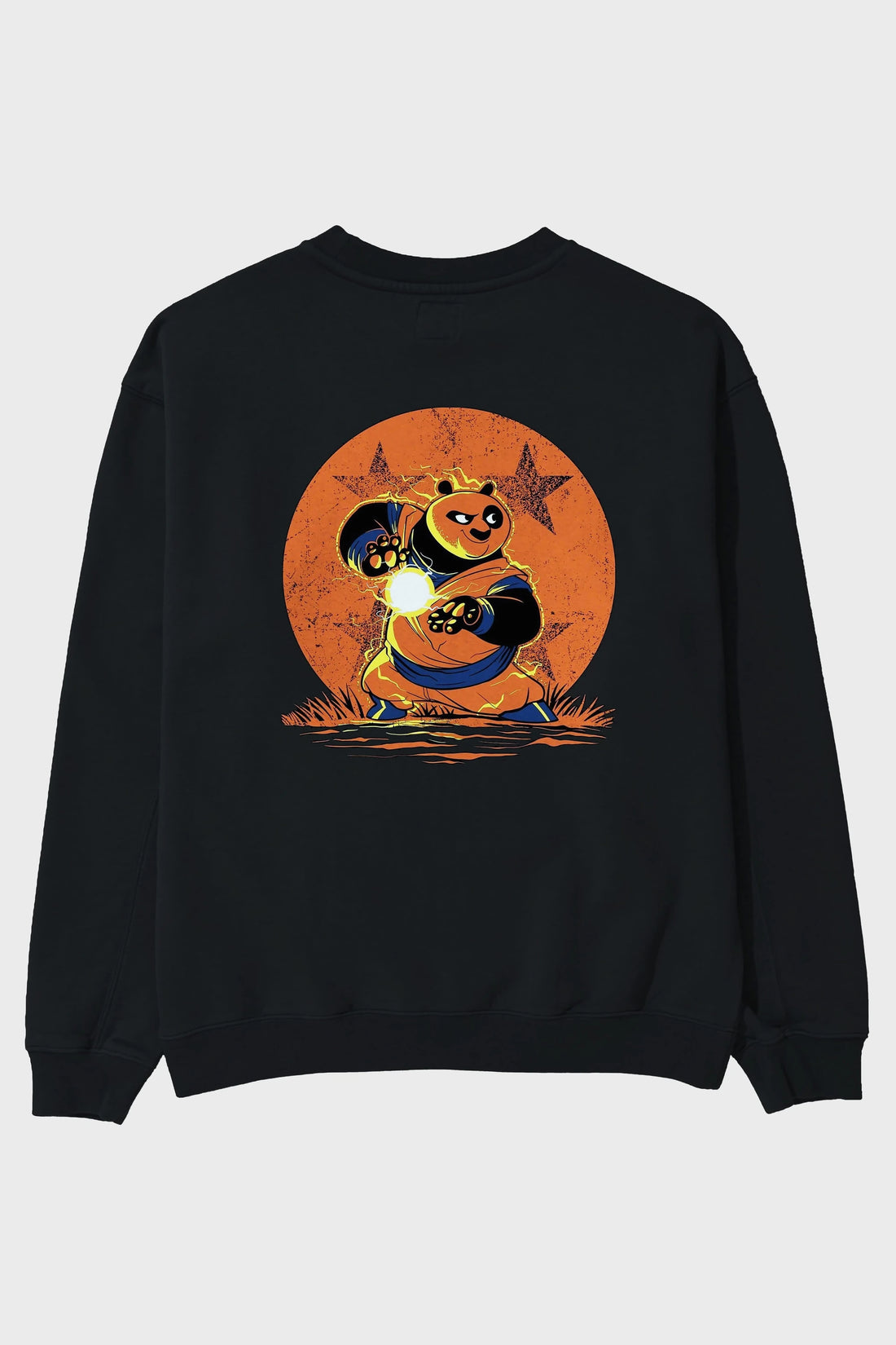 Kung Fu Panda Arka Baskılı Oversize Sweatshirt Erkek Kadın Unisex