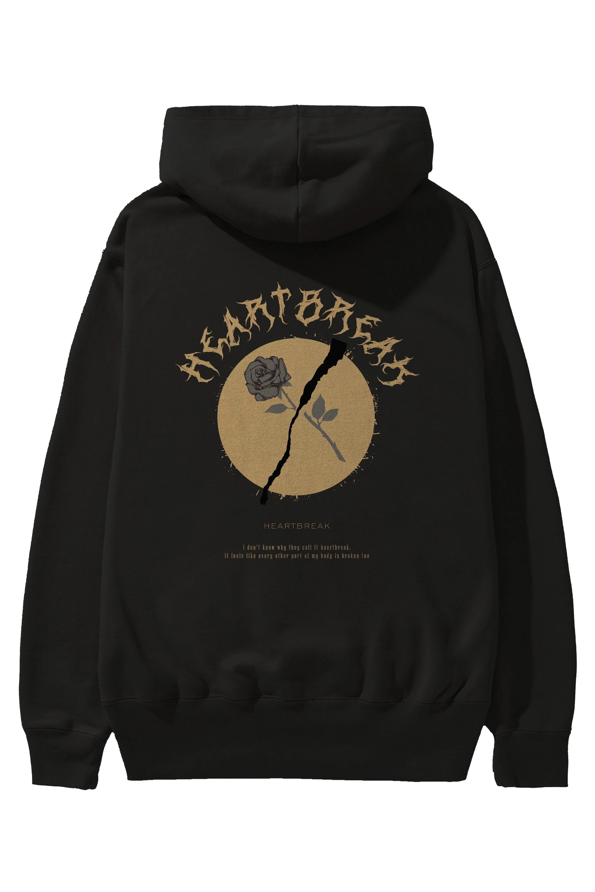 Heartbreak Arka Baskılı Hoodie Oversize Kapüşonlu Sweatshirt Erkek Kadın Unisex
