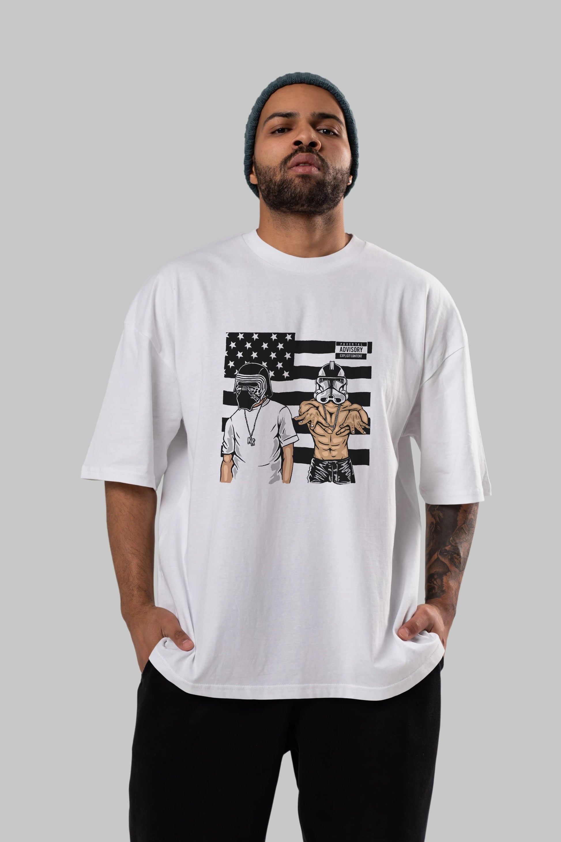 Darkonia Ön Baskılı Oversize t-shirt Erkek Kadın Unisex %100 Pamuk tişort