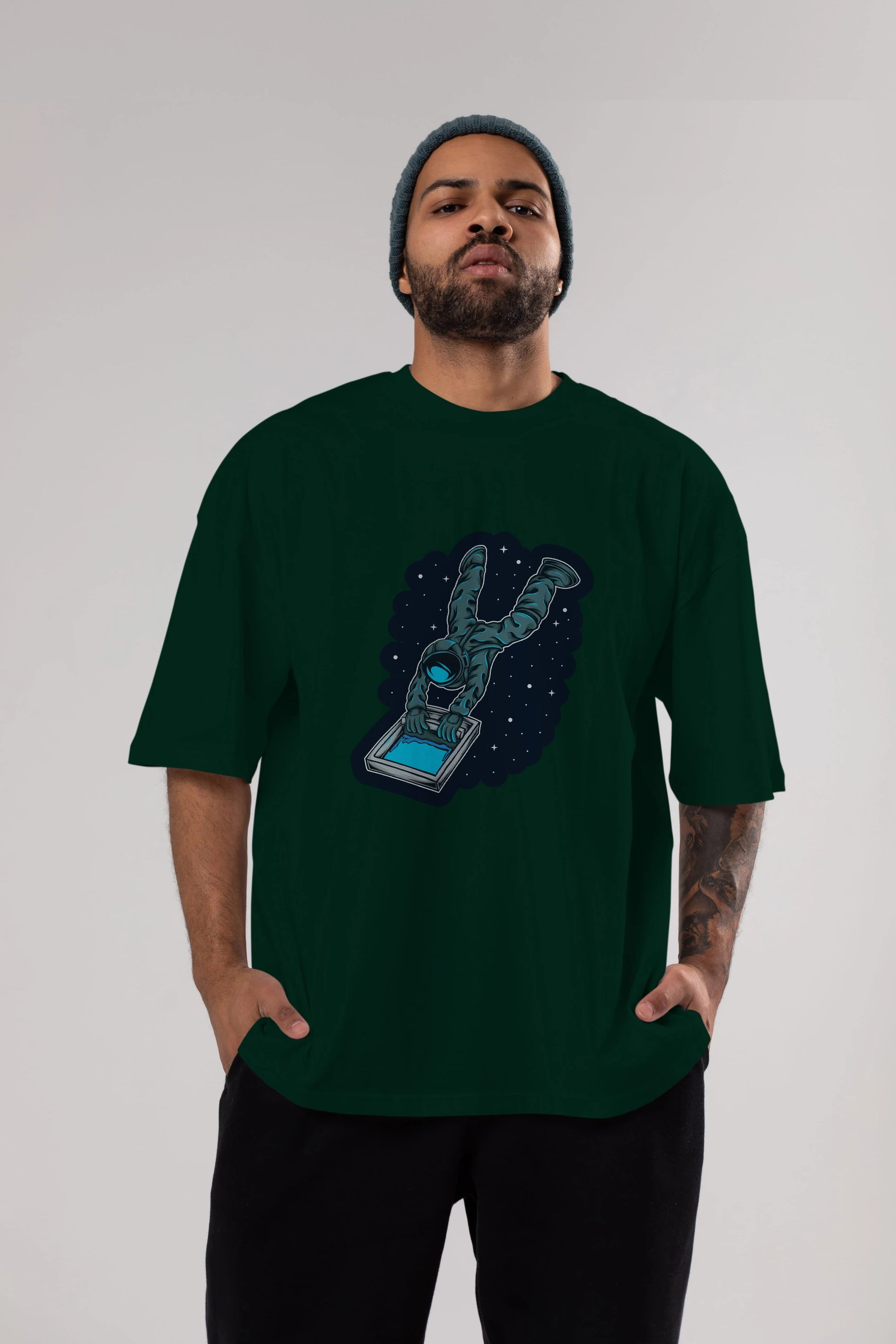 Astroscreen Sticker Ön Baskılı Oversize t-shirt Erkek Kadın Unisex
