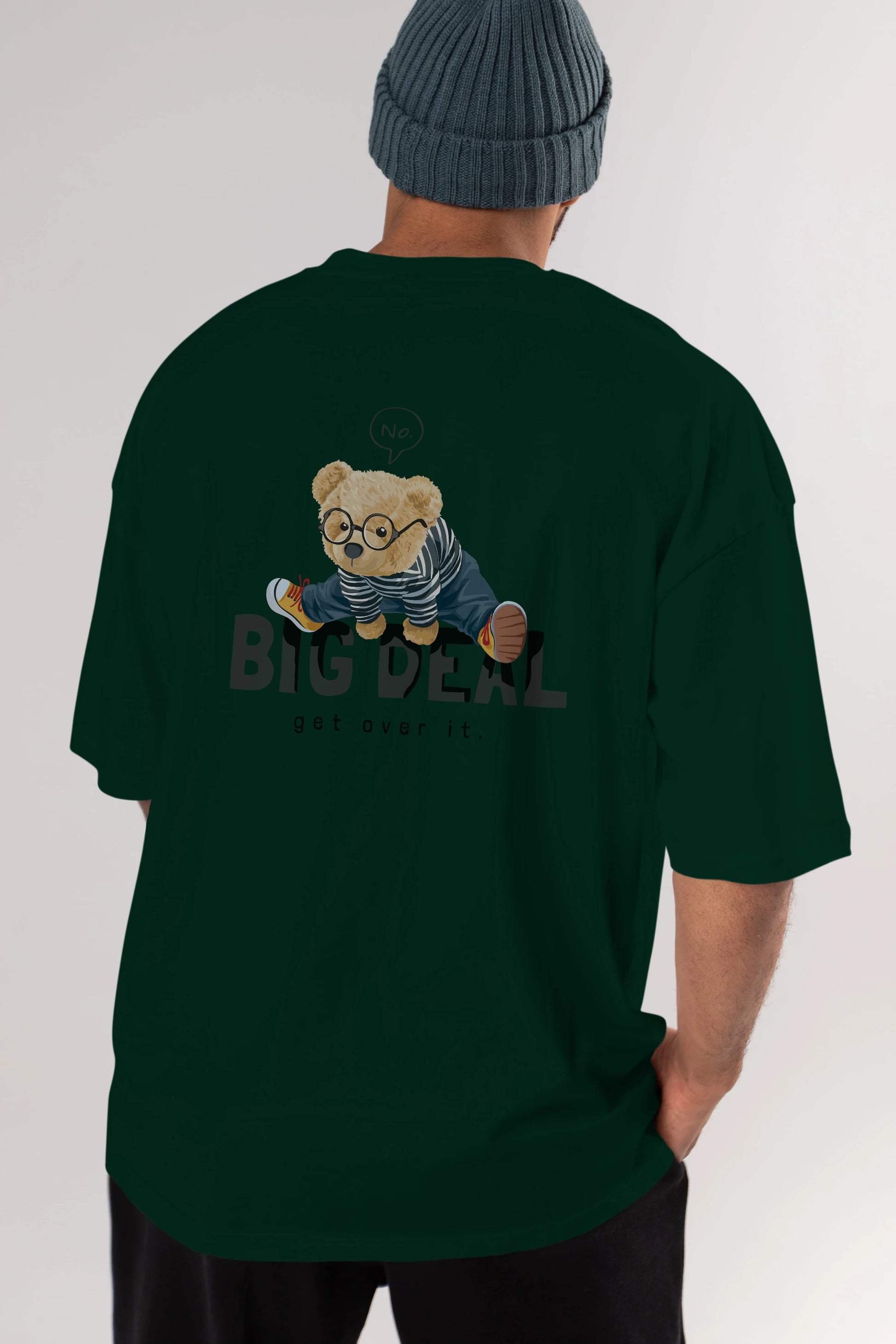 Teddy Bear Big Deal Arka Baskılı Oversize t-shirt Erkek Kadın Unisex %100 Pamuk