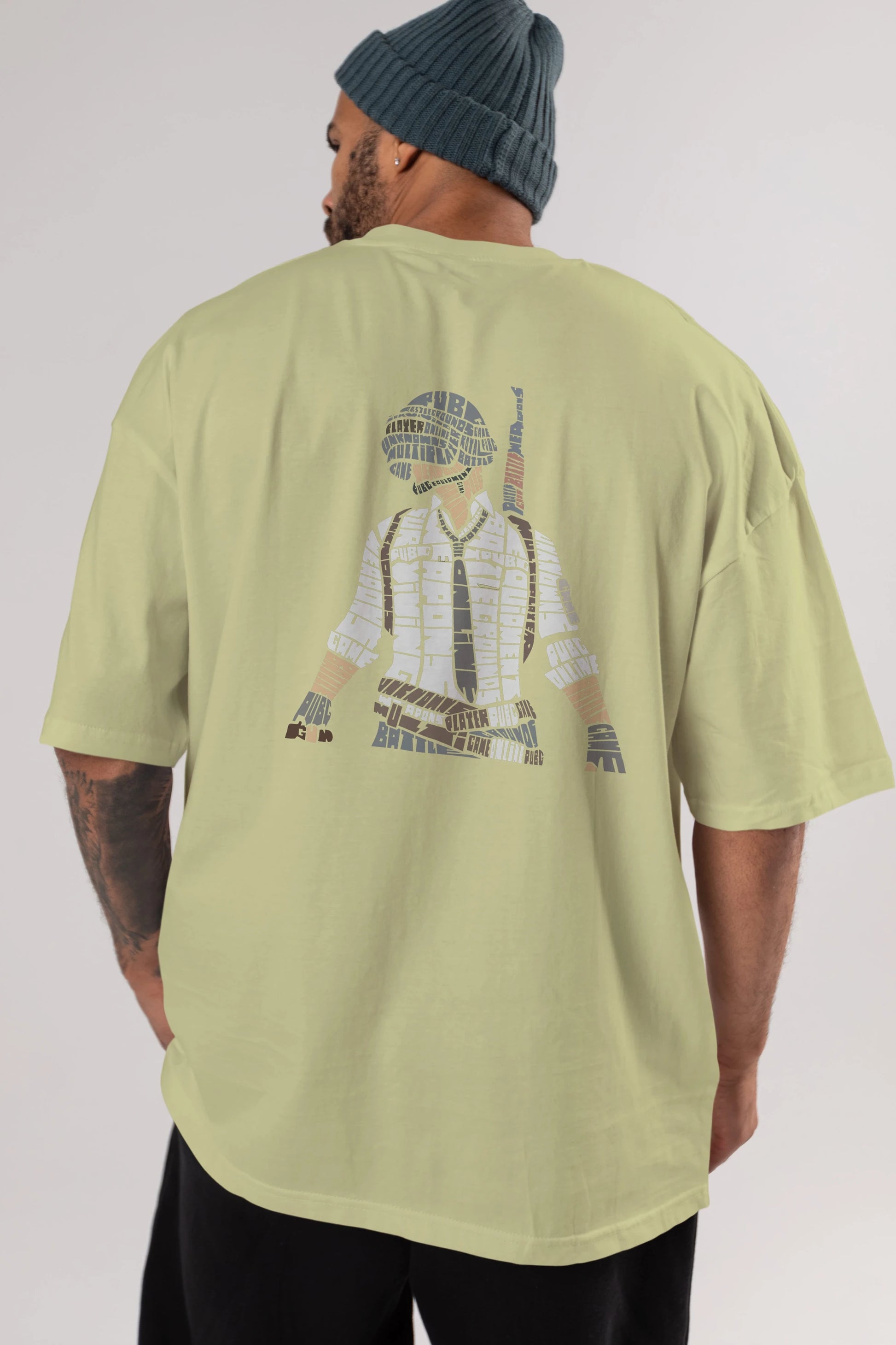 Pubg Arka Baskılı Oversize t-shirt %100 pamuk Erkek Kadın Unisex