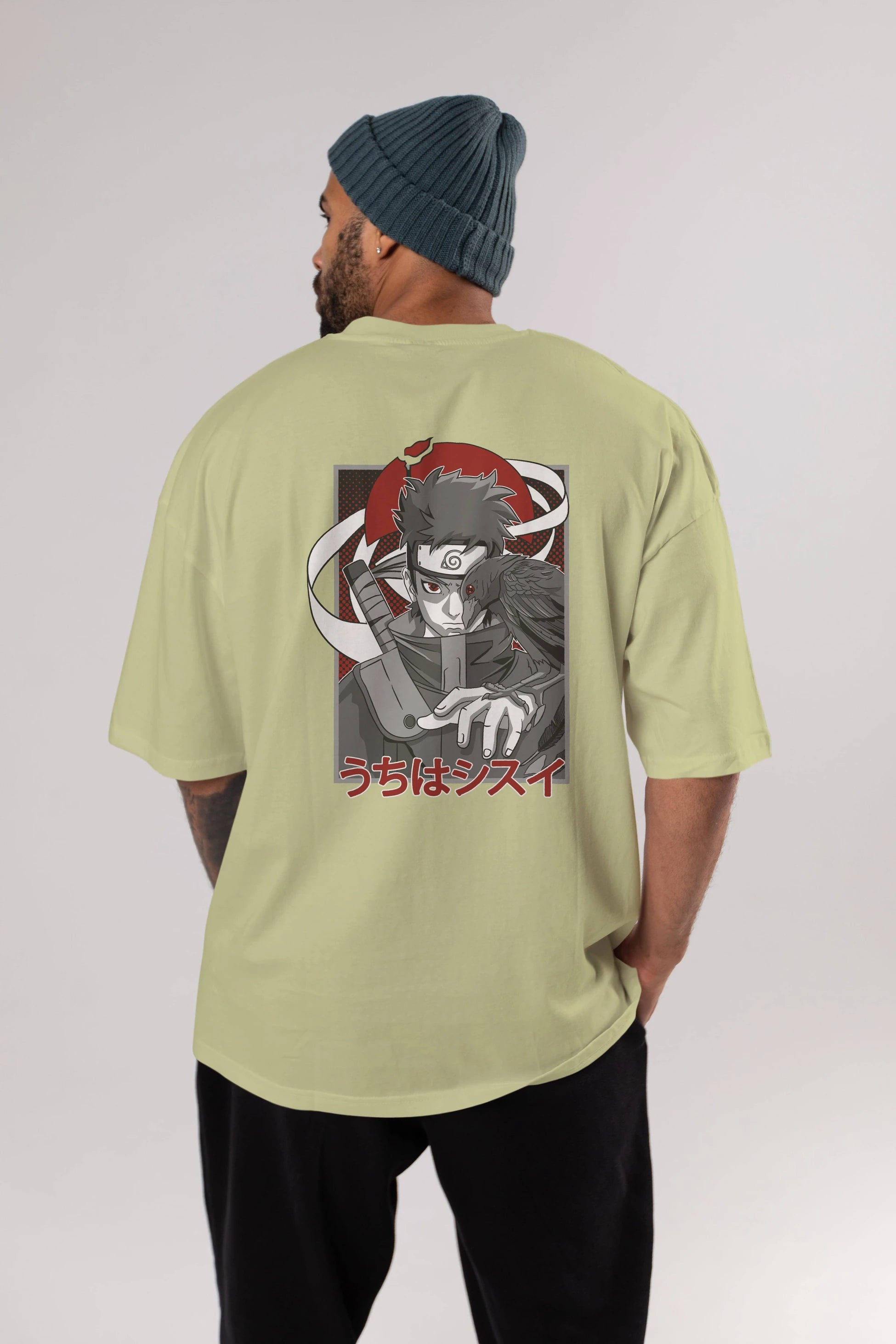 SHISUI UCHIHA NARUTO Anime Arka Baskılı Oversize t-shirt Erkek Kadın Unisex