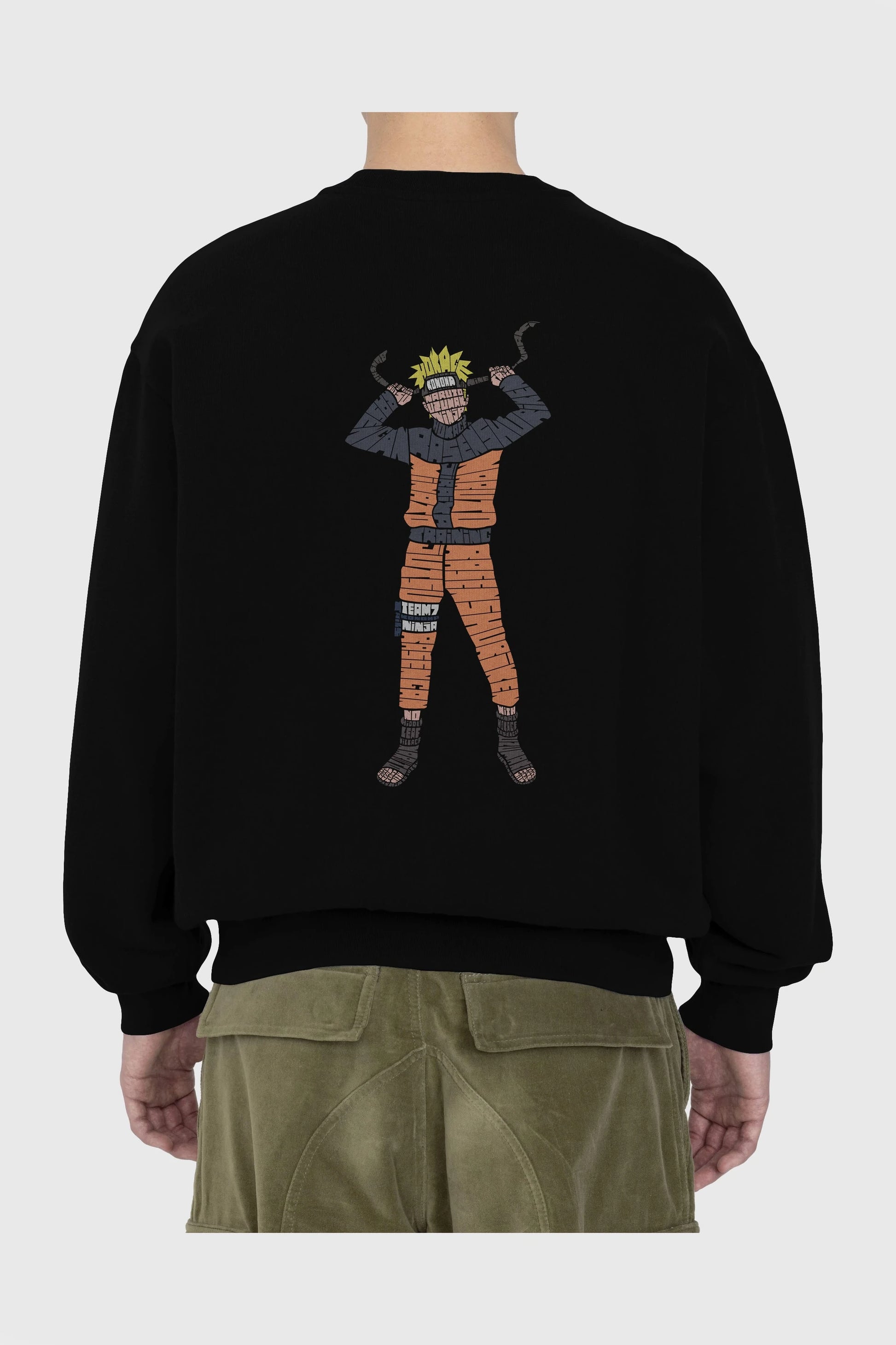 Naruto Arka Baskılı Oversize Sweatshirt Erkek Kadın Unisex