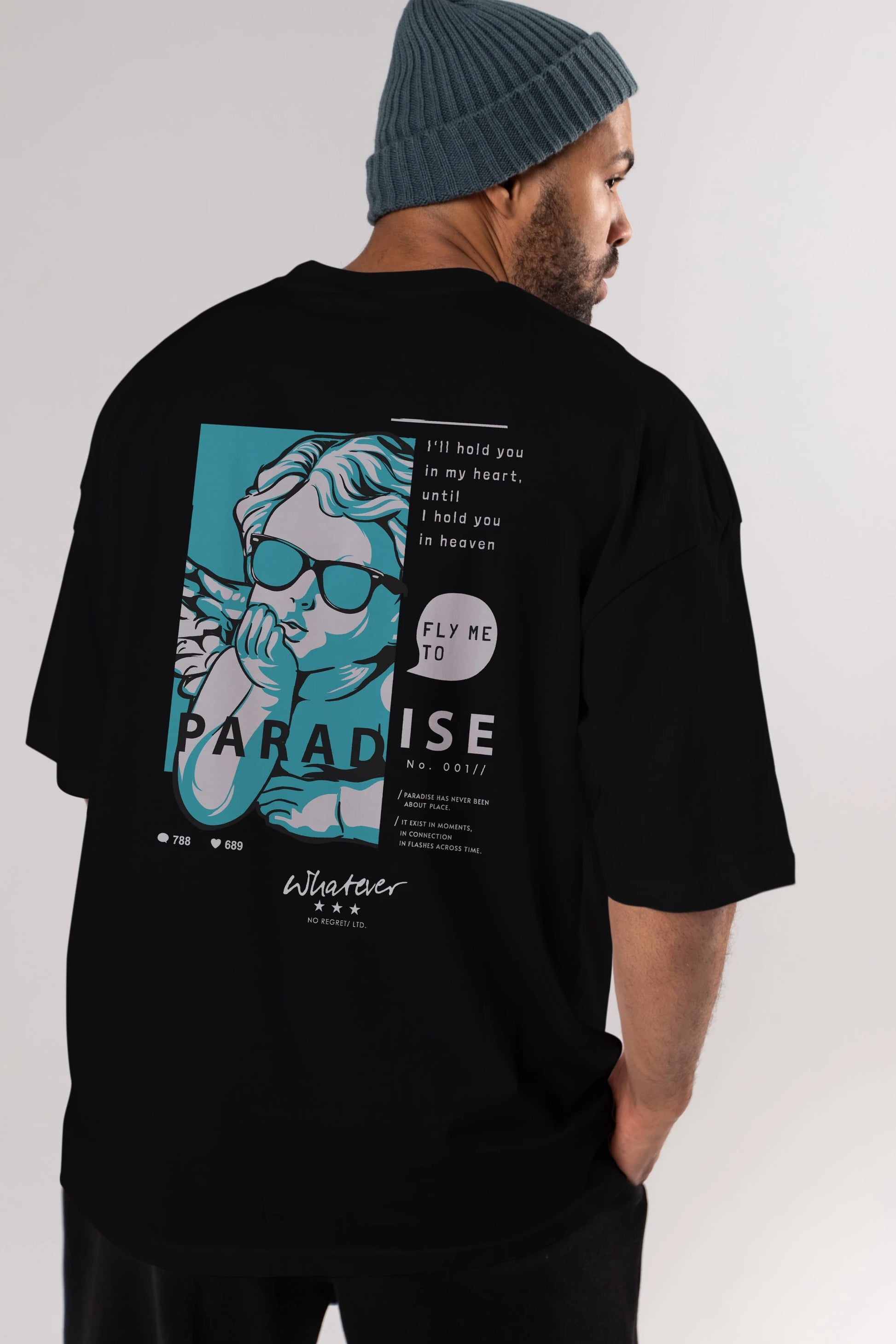 Paradise Fly to Me Arka Baskılı Oversize t-shirt Erkek Kadın Unisex