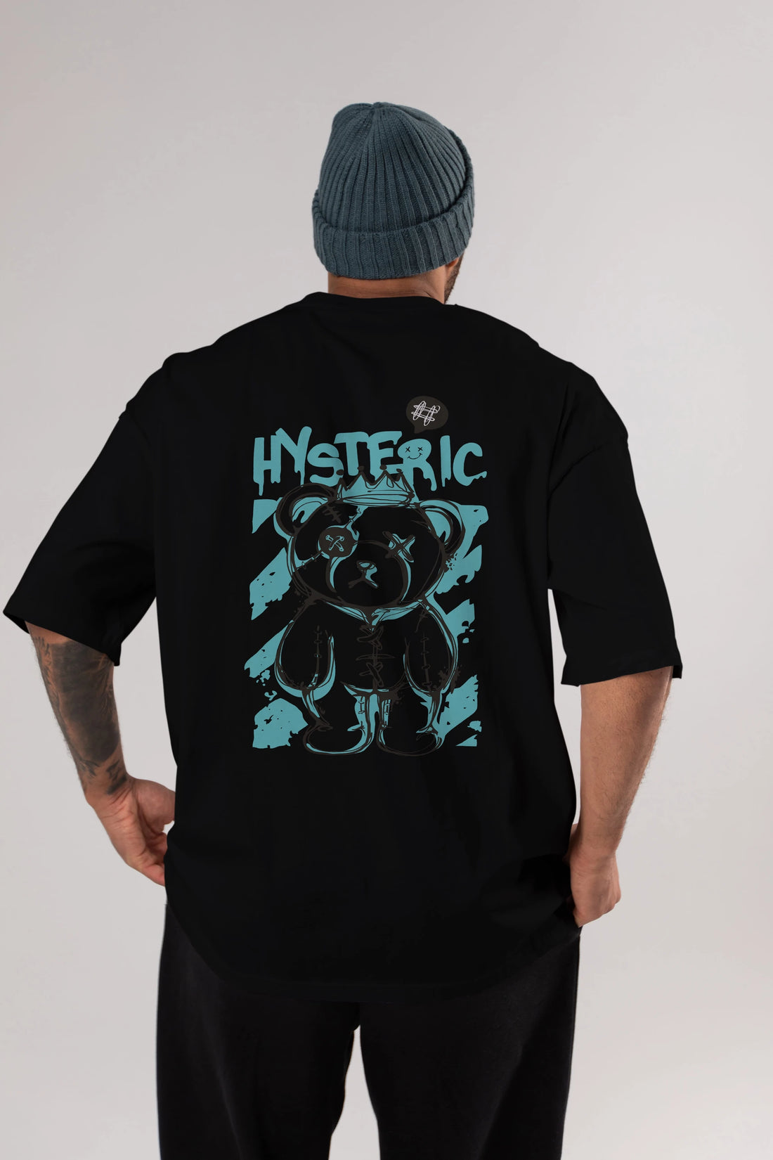 Hysteric Bear Arka Baskılı Oversize t-shirt Erkek Kadın Unisex
