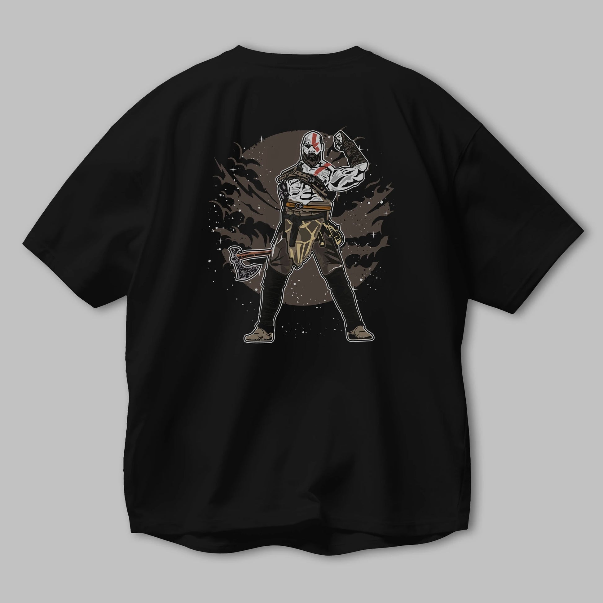 GOD OF WAR Arka Baskılı Oversize t-shirt Erkek Kadın Unisex %100 Pamuk