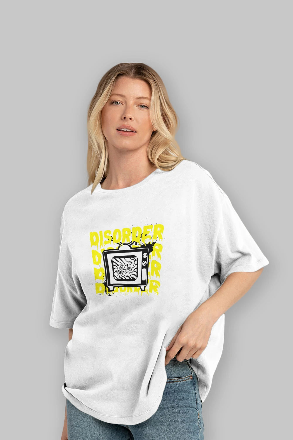Disorder Streetwear Ön Baskılı Oversize t-shirt Erkek Kadın Unisex
