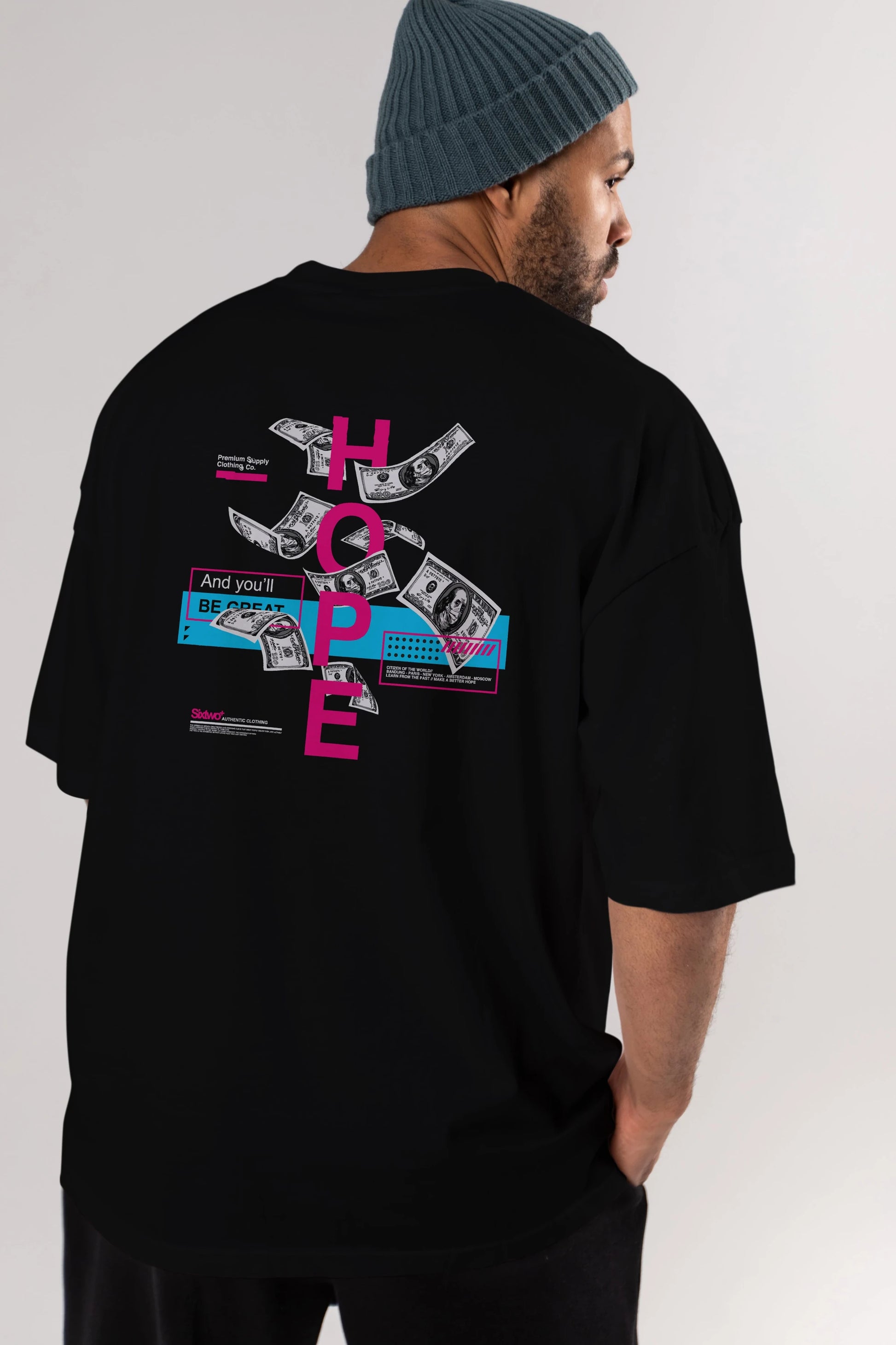 Hope Arka Baskılı Oversize t-shirt Erkek Kadın Unisex