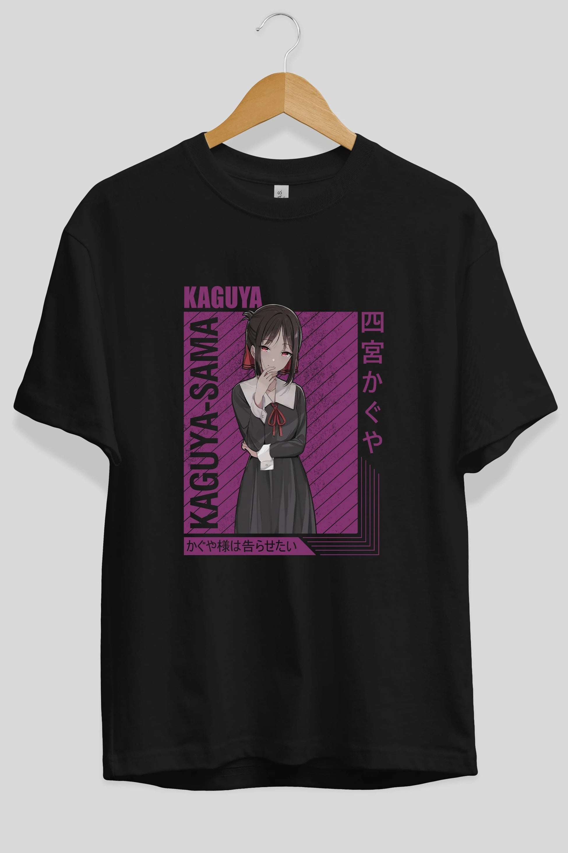 Kaguya Shinomiya 4 1 Anime Ön Baskılı Oversize t-shirt %100 pamuk Erkek Kadın Unisex
