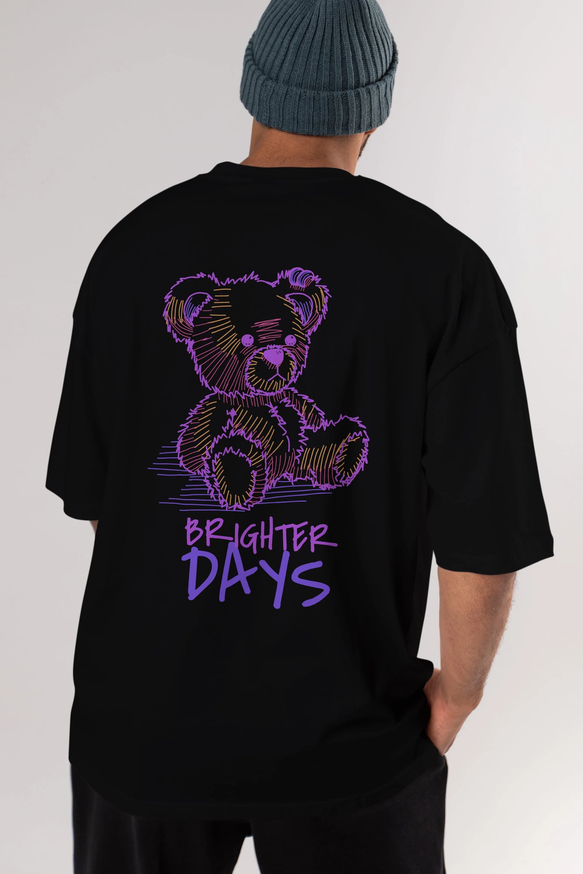 Brighter Days Arka Baskılı Oversize t-shirt Erkek Kadın Unisex