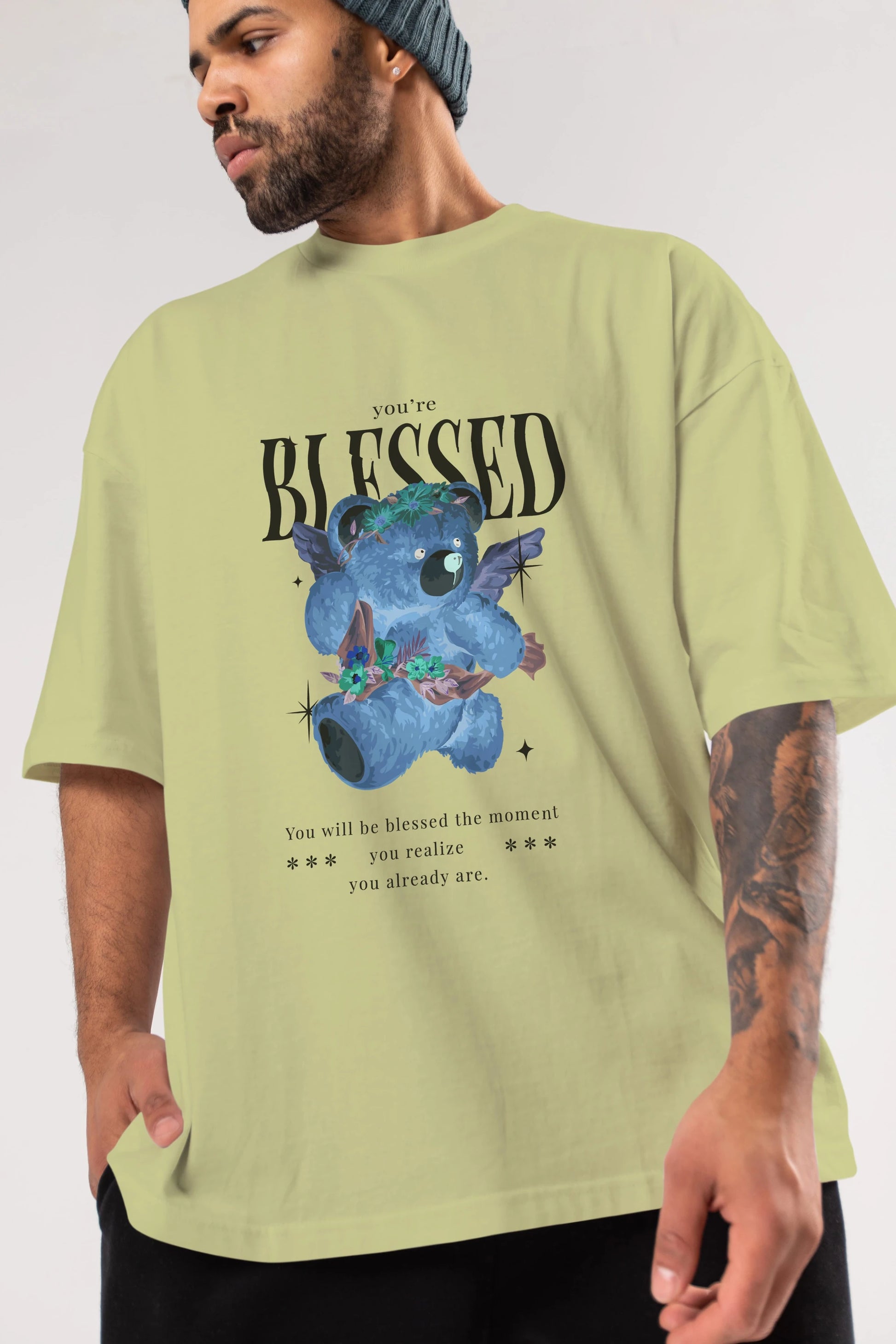 You are Blessed Bear Ön Baskılı Oversize t-shirt Erkek Kadın Unisex