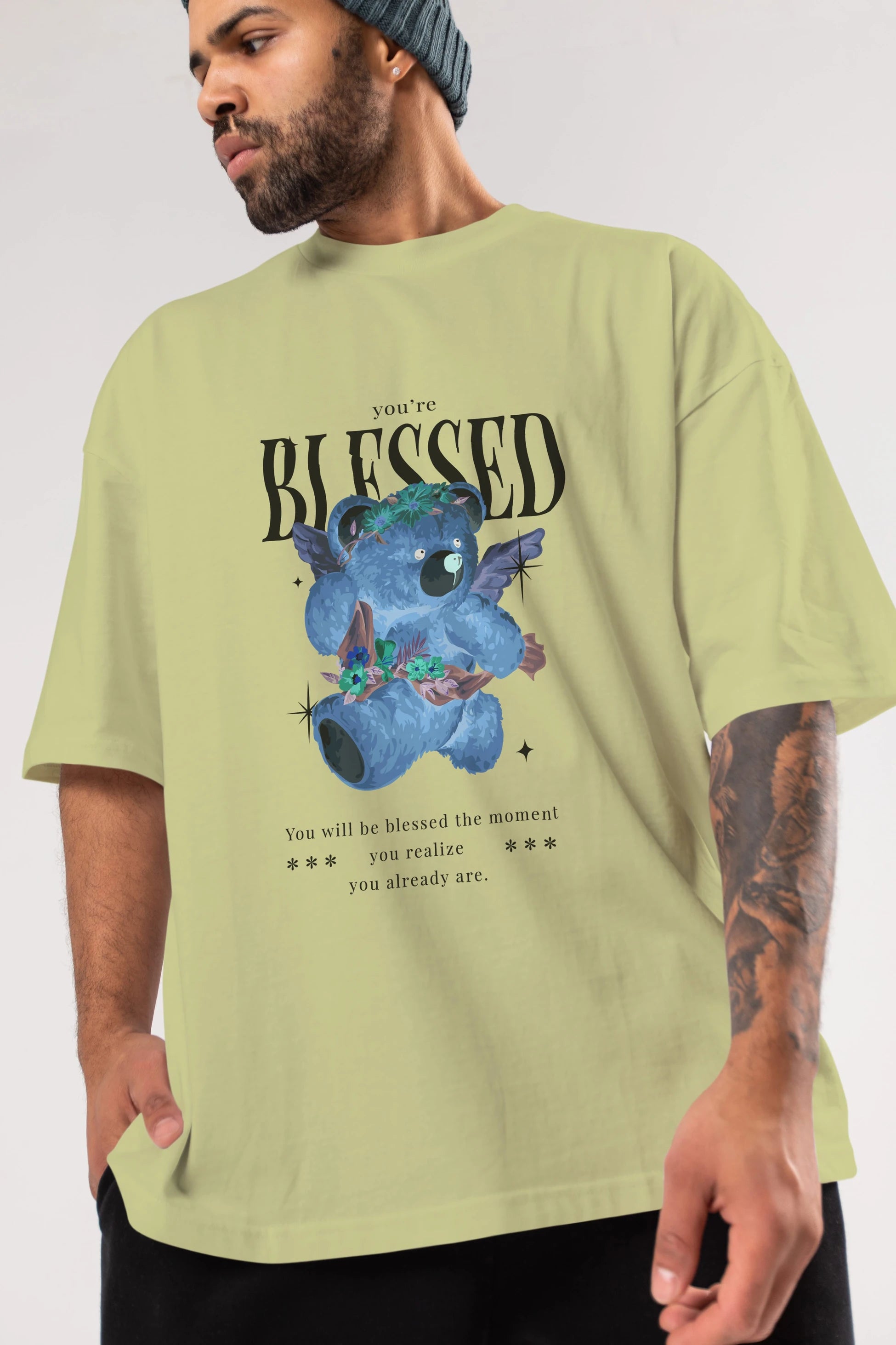 You are Blessed Bear Ön Baskılı Oversize t-shirt Erkek Kadın Unisex
