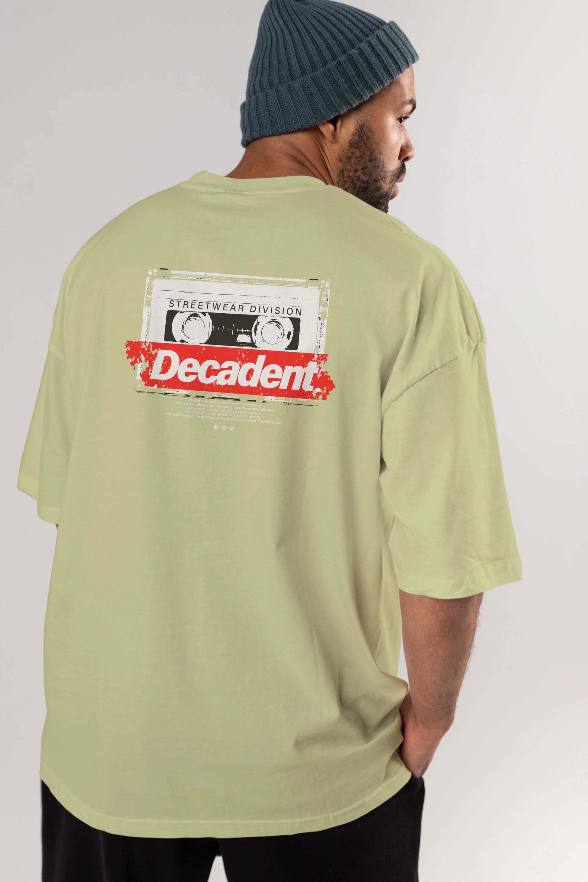 Decadent Arka Baskılı Oversize t-shirt Erkek Kadın Unisex
