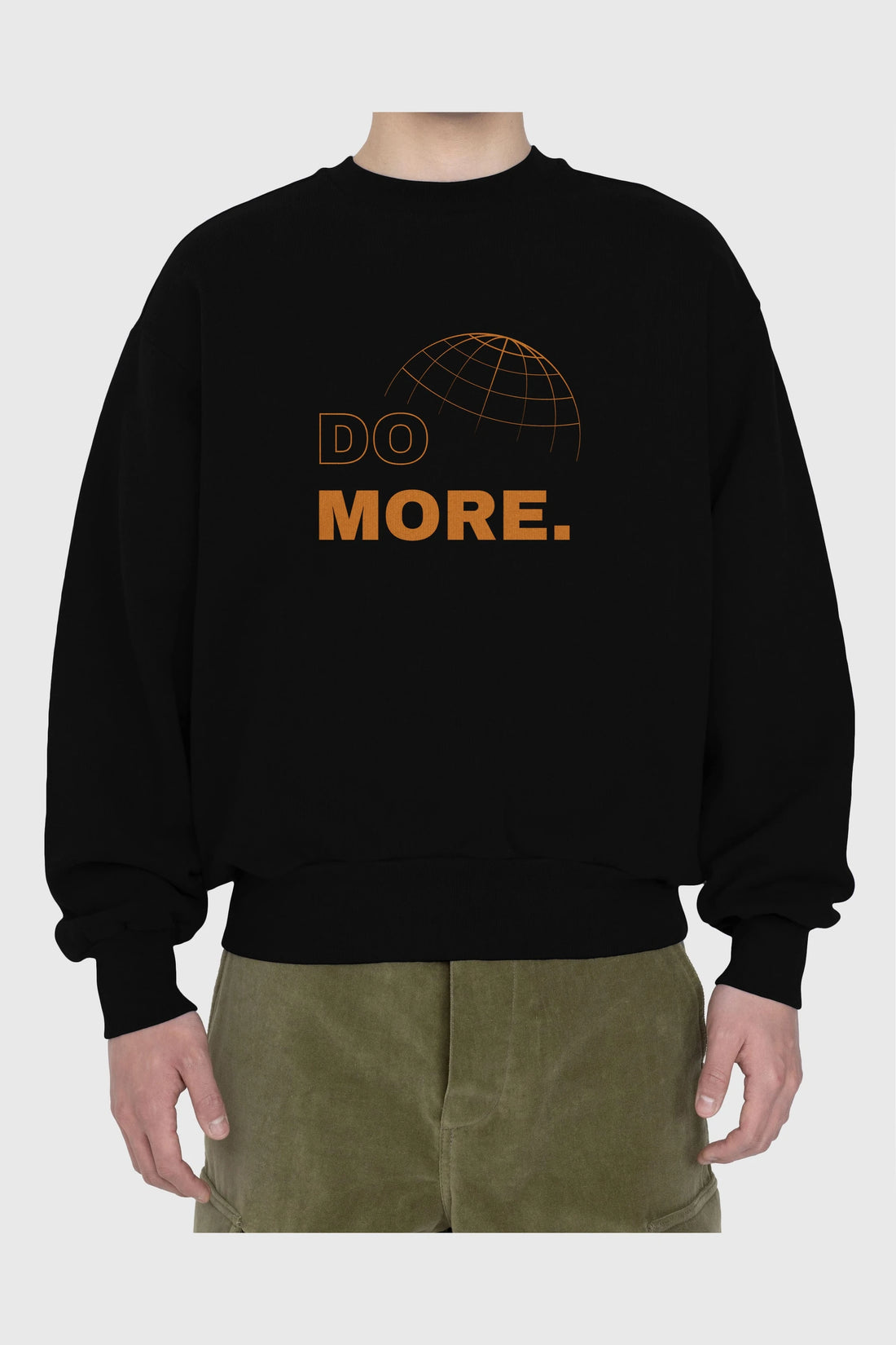 Do More Yazılı Ön Baskılı Oversize Sweatshirt Erkek Kadın Unisex